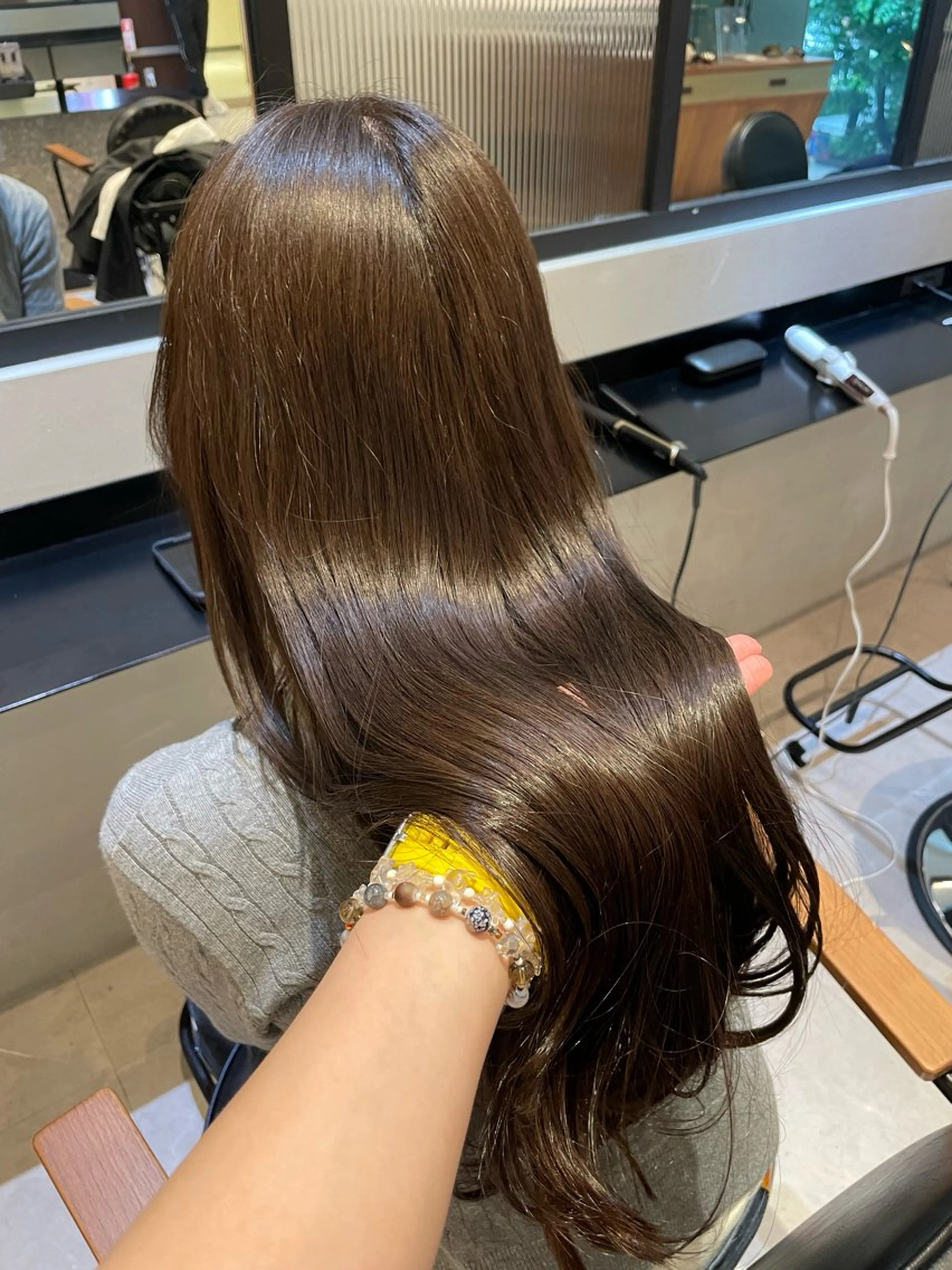 ロング カラー ブラウンカラー ナチュラルブラウン ヘアカラー トリートメント オリーブカラー🫒/ ハッシュカット/みゆのヘアスタイル