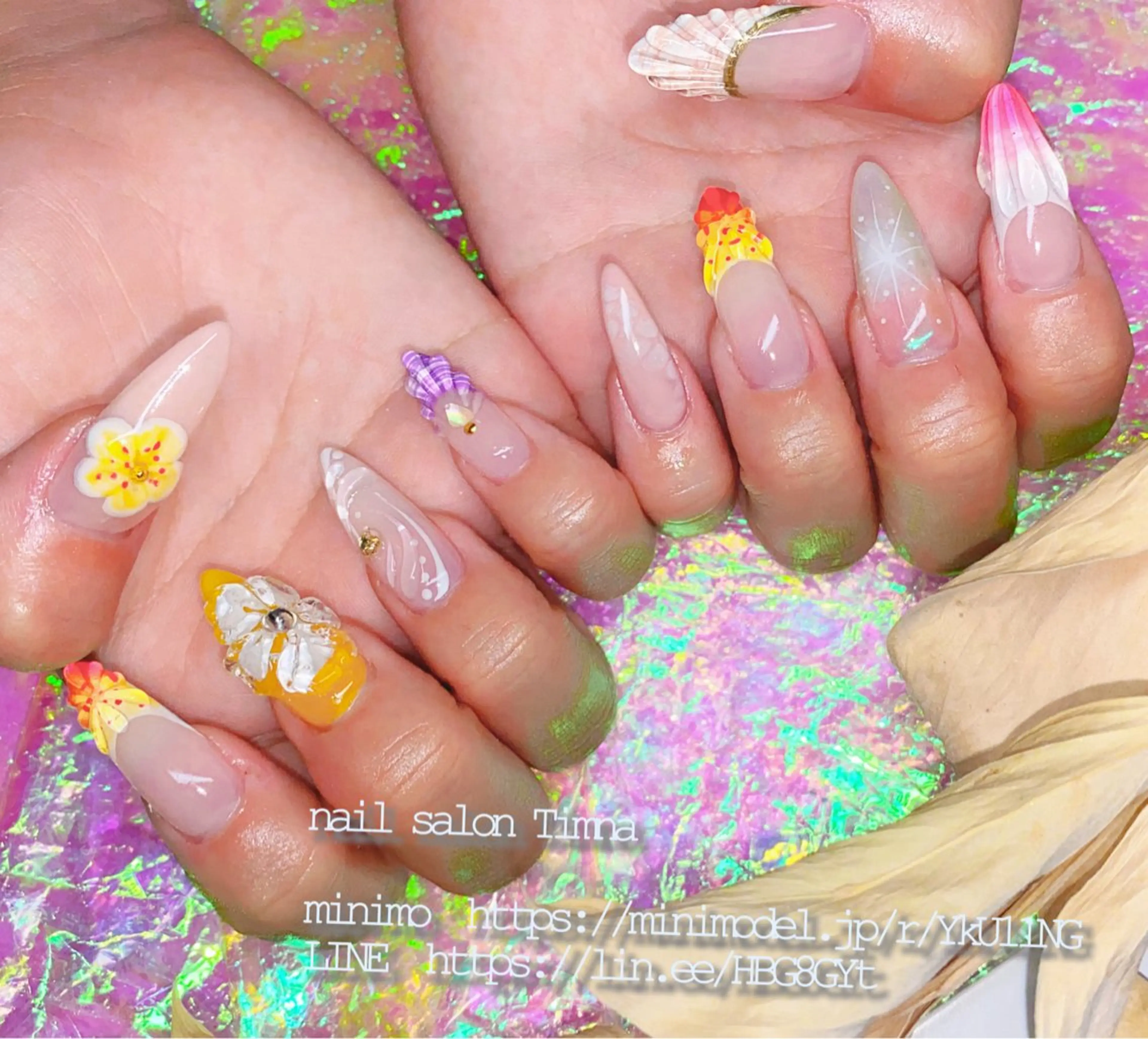 ロング ハンドネイル NAILSALON 🍔Timna🍟のネイルデザイン