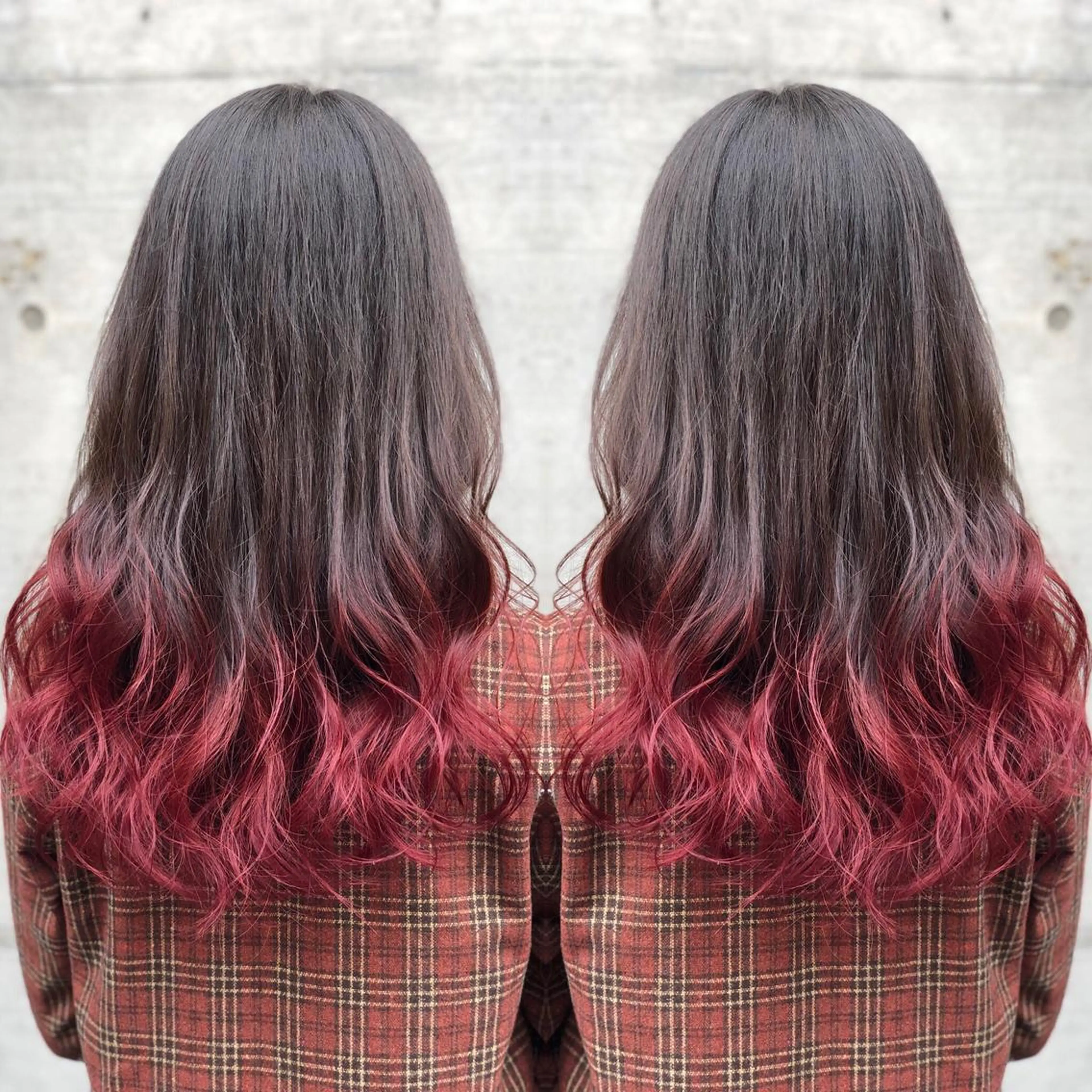 ロング カラー ヘアアレンジ グラデーションカラー レッドカラー ヘアカラー ミニモお気に入り数 No.1宍戸雄弥のヘアスタイル