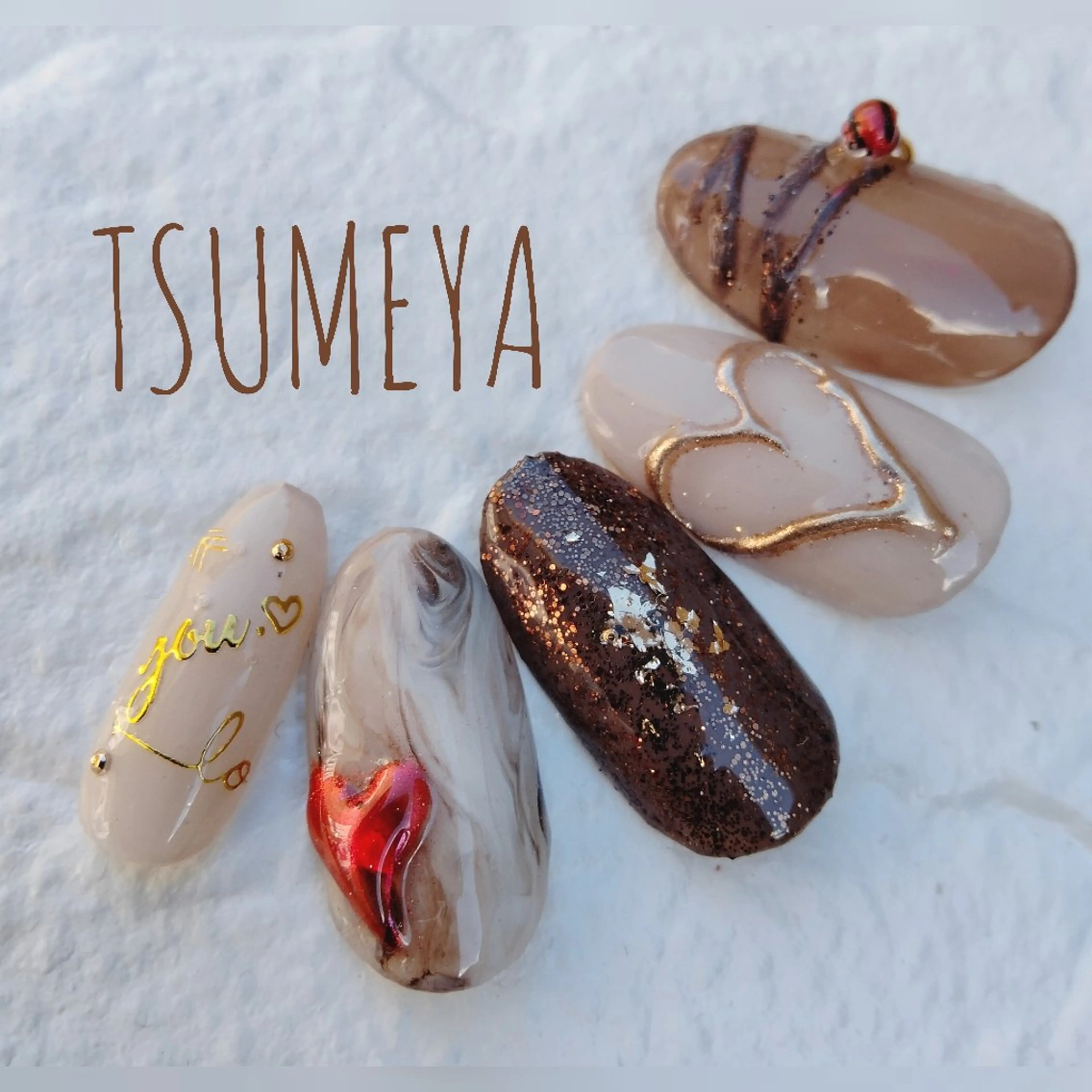 ネイル ハート バレンタイン ハンドネイル _TSUMEYA _のネイルデザイン