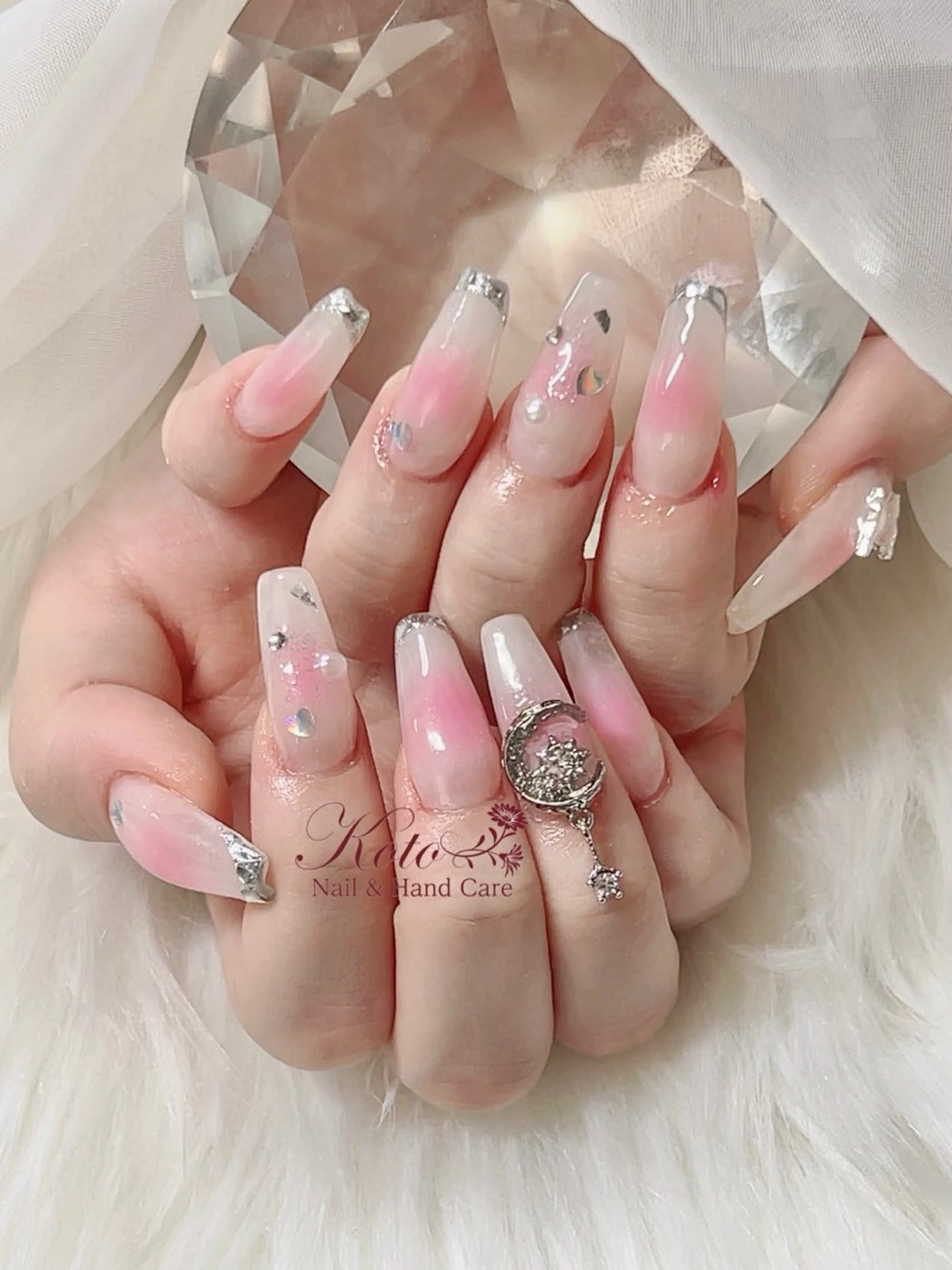 ネイル チークネイル 長さ出し ジェルネイル 持ち込み ニュアンスネイル ハンドネイル Nail Salon KOTOのネイルデザイン
