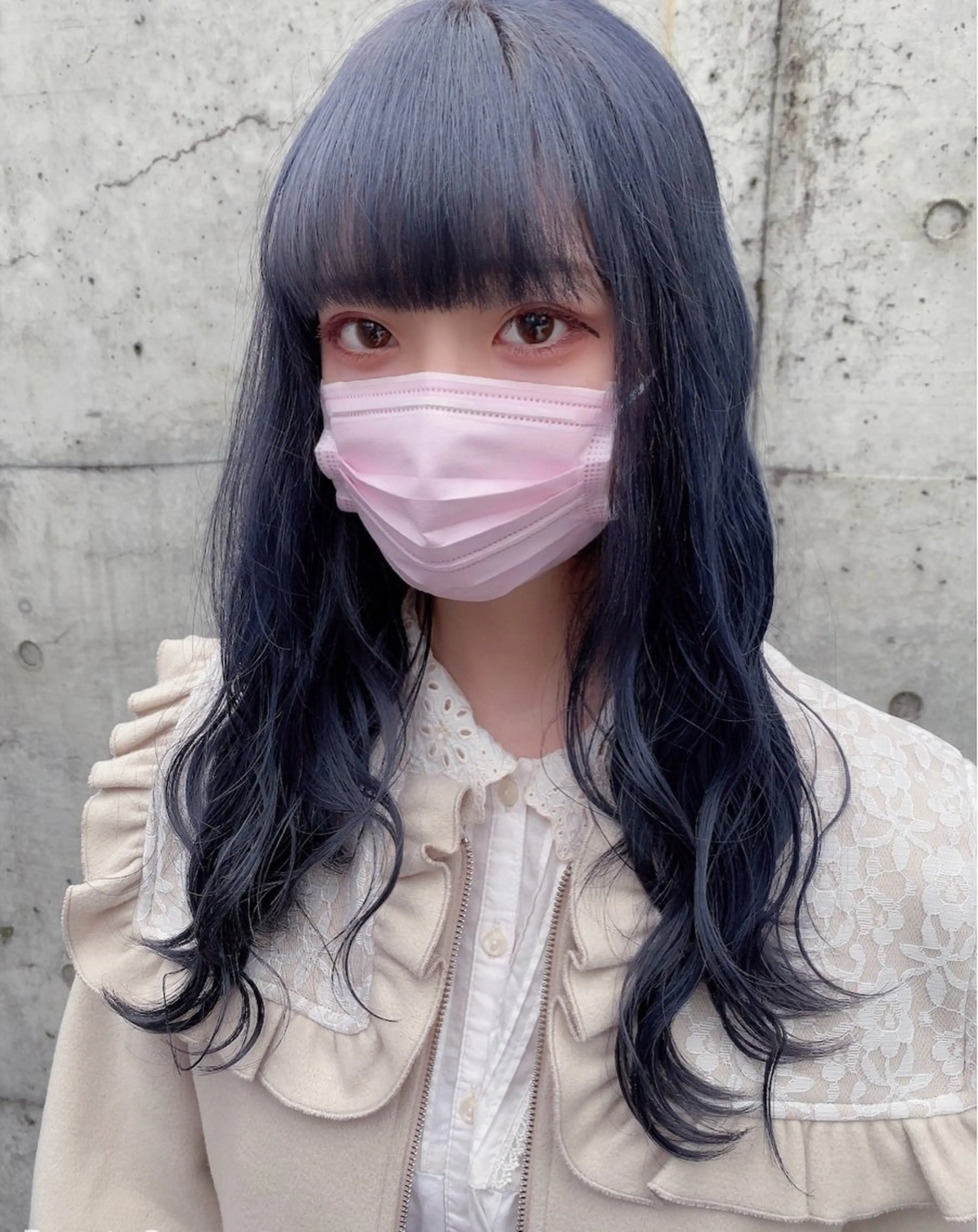 セミロング カラー ヘアアレンジ ヘアカラー トリートメント ヘアセット 韓国レイヤーカット/ 儚げカラーチナツのヘアスタイル