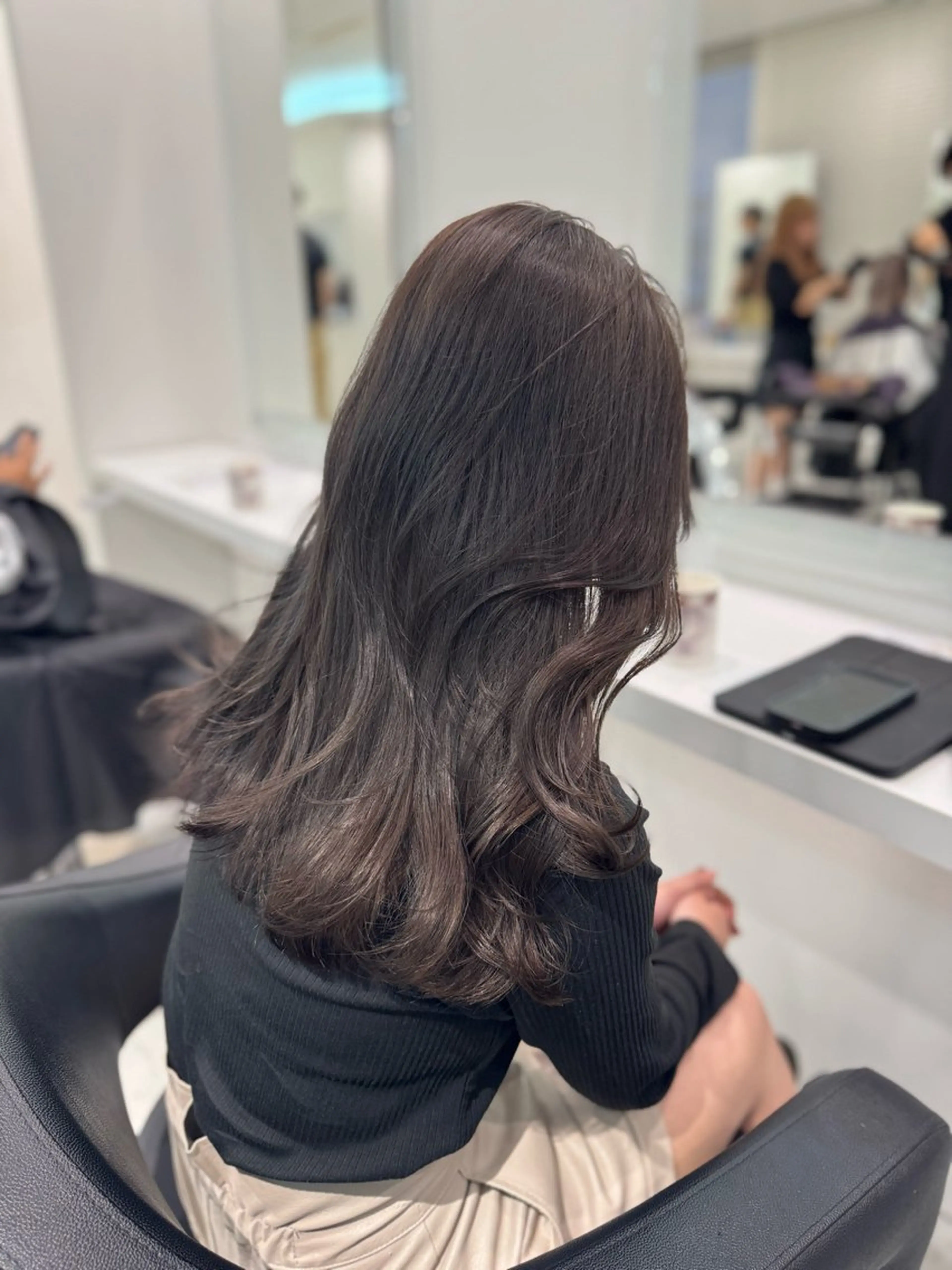 ロング カラー ベージュカラー グレージュ 髪質改善 赤み消し透明感🩶 銀座Ryota🩶のヘアスタイル