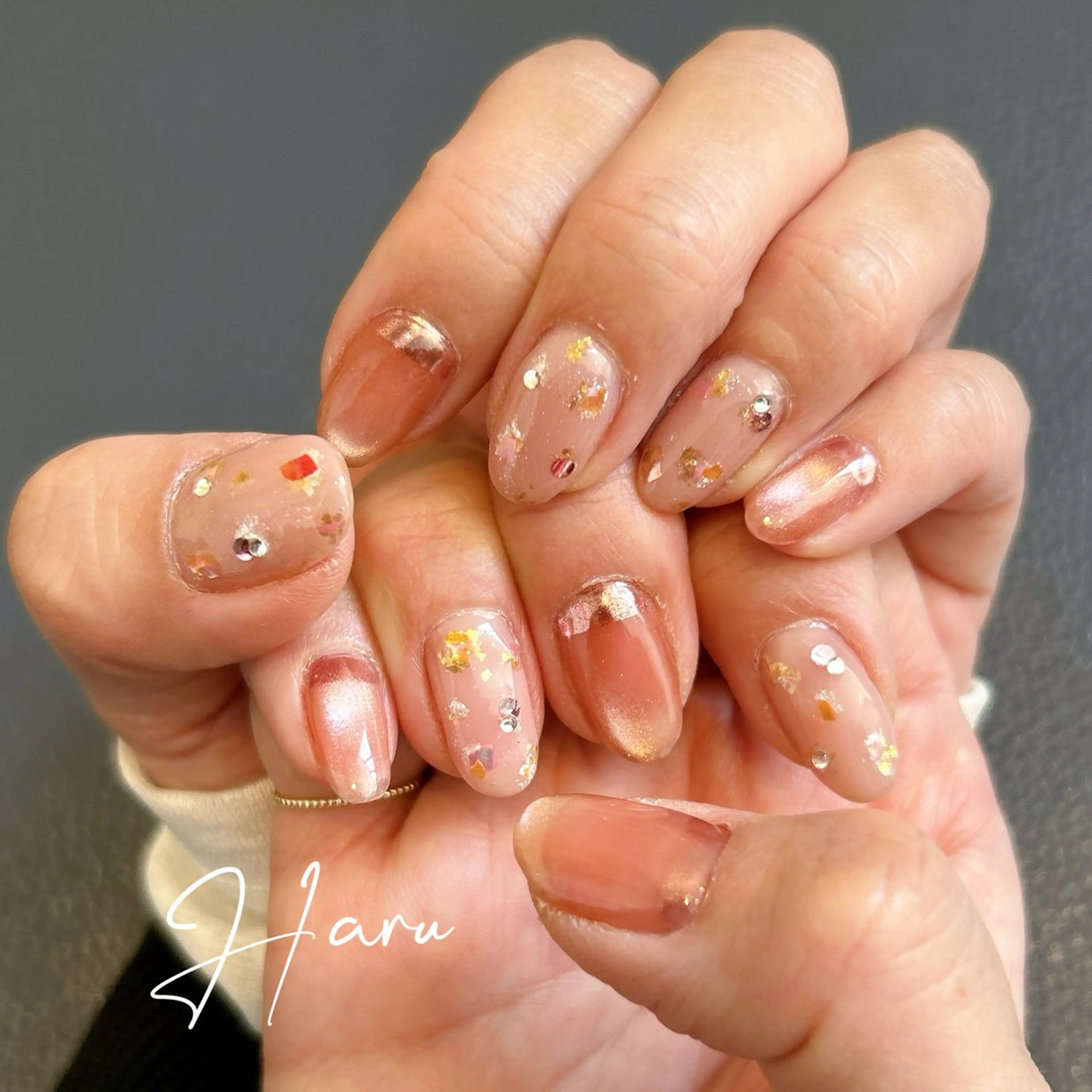 ネイル ピンク 春ネイル ハンドネイル Haru .mのネイルデザイン