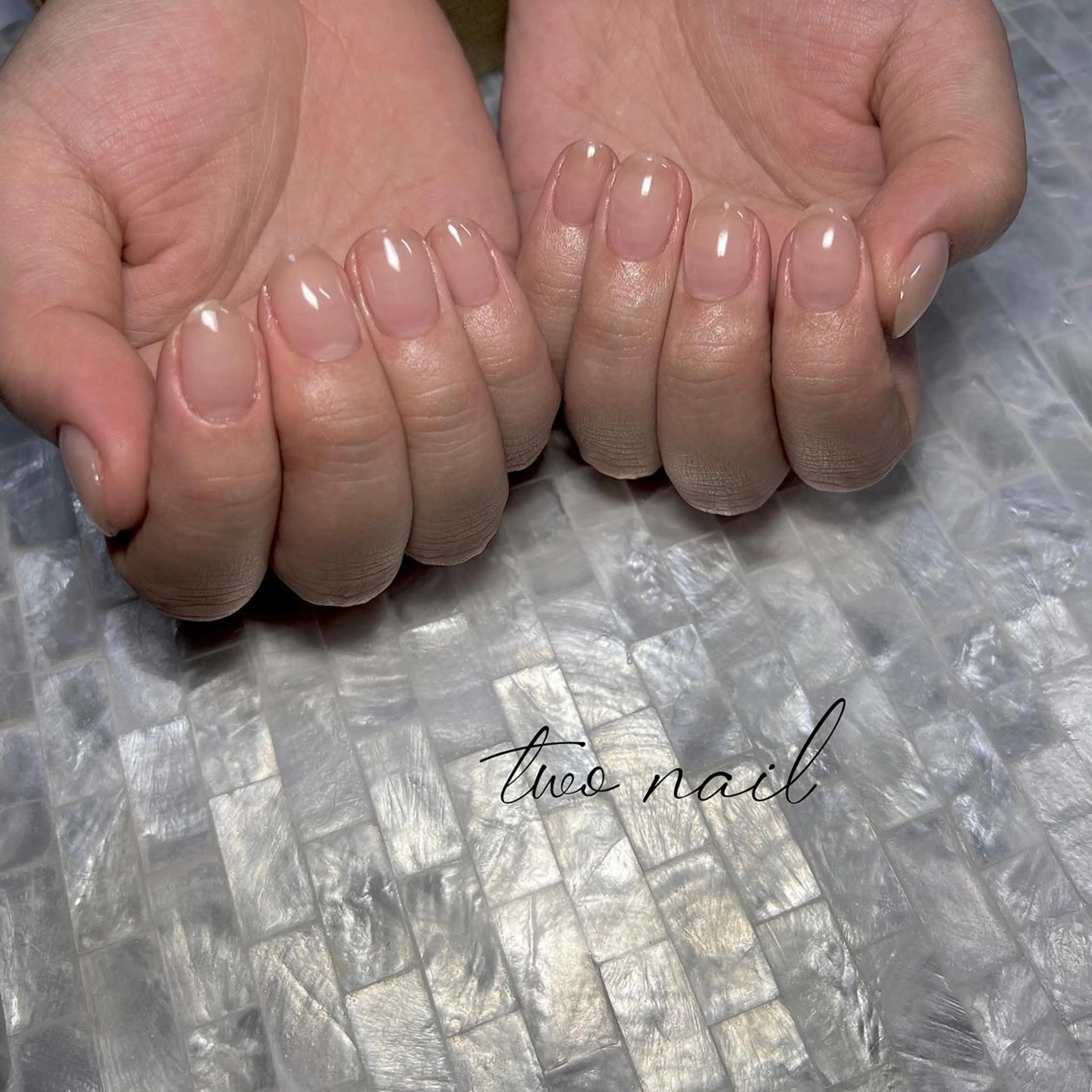 ネイル アートネイル ブラウン フットネイル ハート ニュアンスネイル ハンドネイル two nailのネイルデザイン