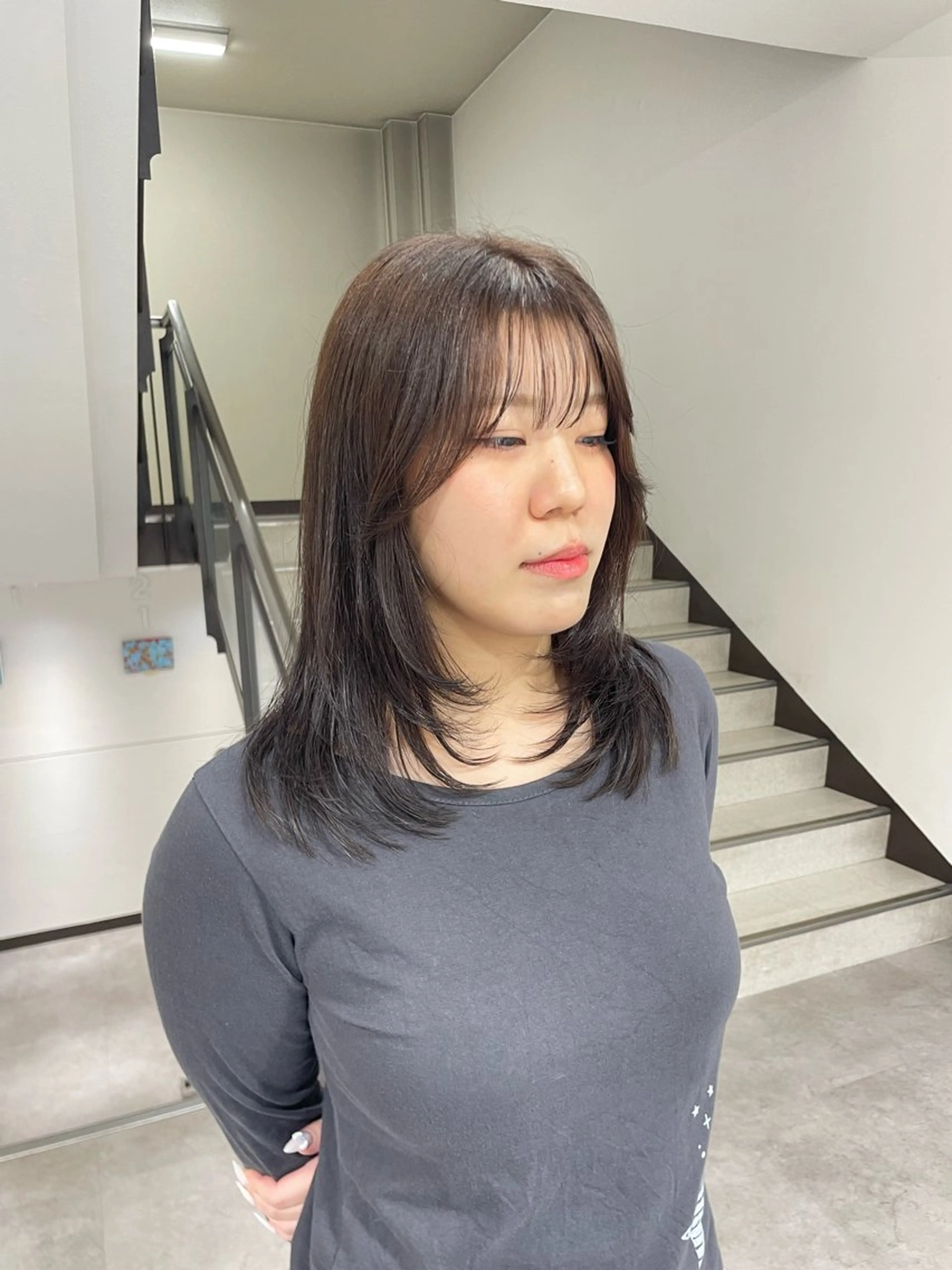 セミロング ヘアカラー 【レイヤー艶カラー】 🎀moka🎀のヘアスタイル