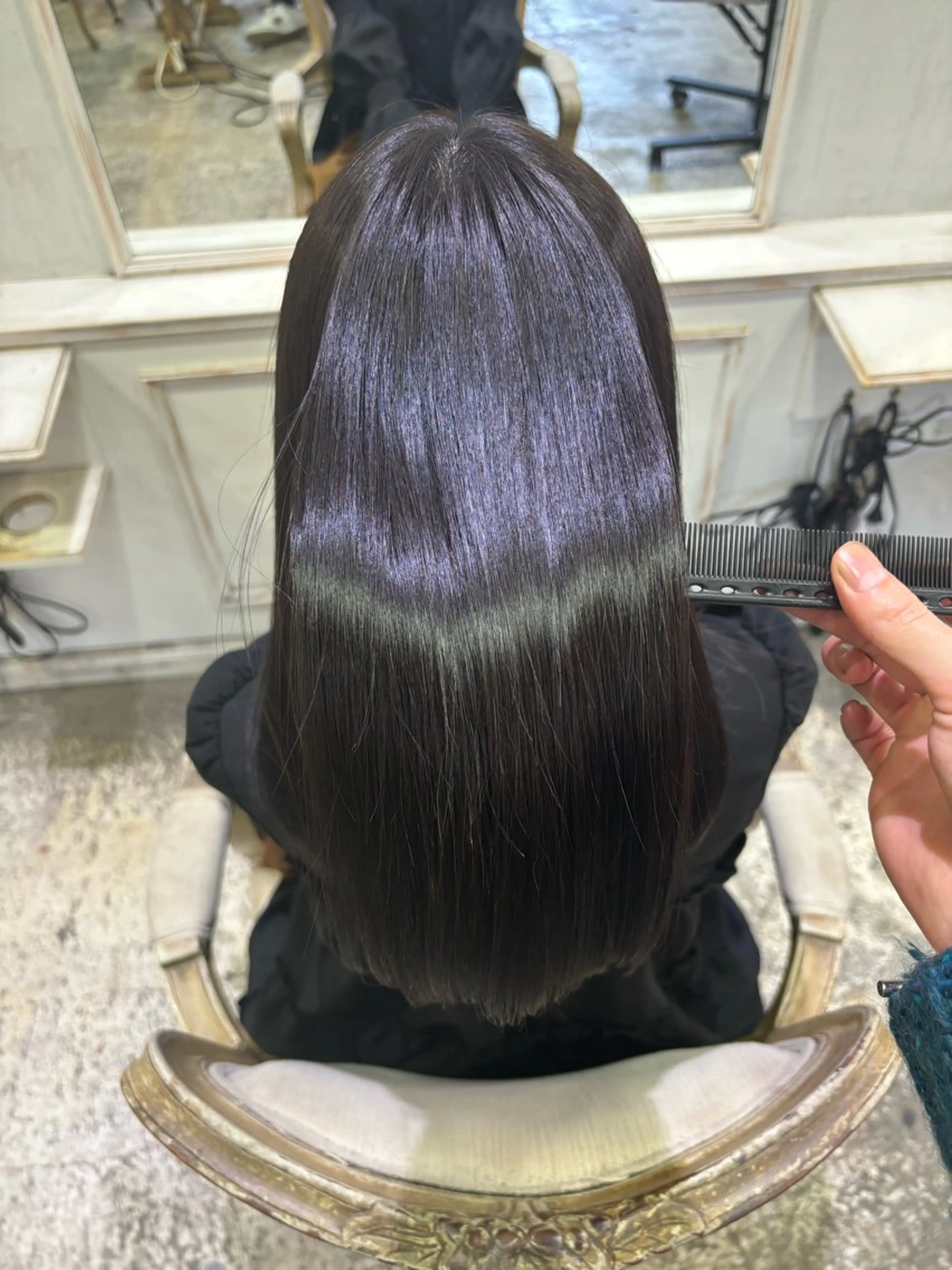 ミディアム 美髪矯正 透明感 カラー⭐️ユウキのヘアスタイル