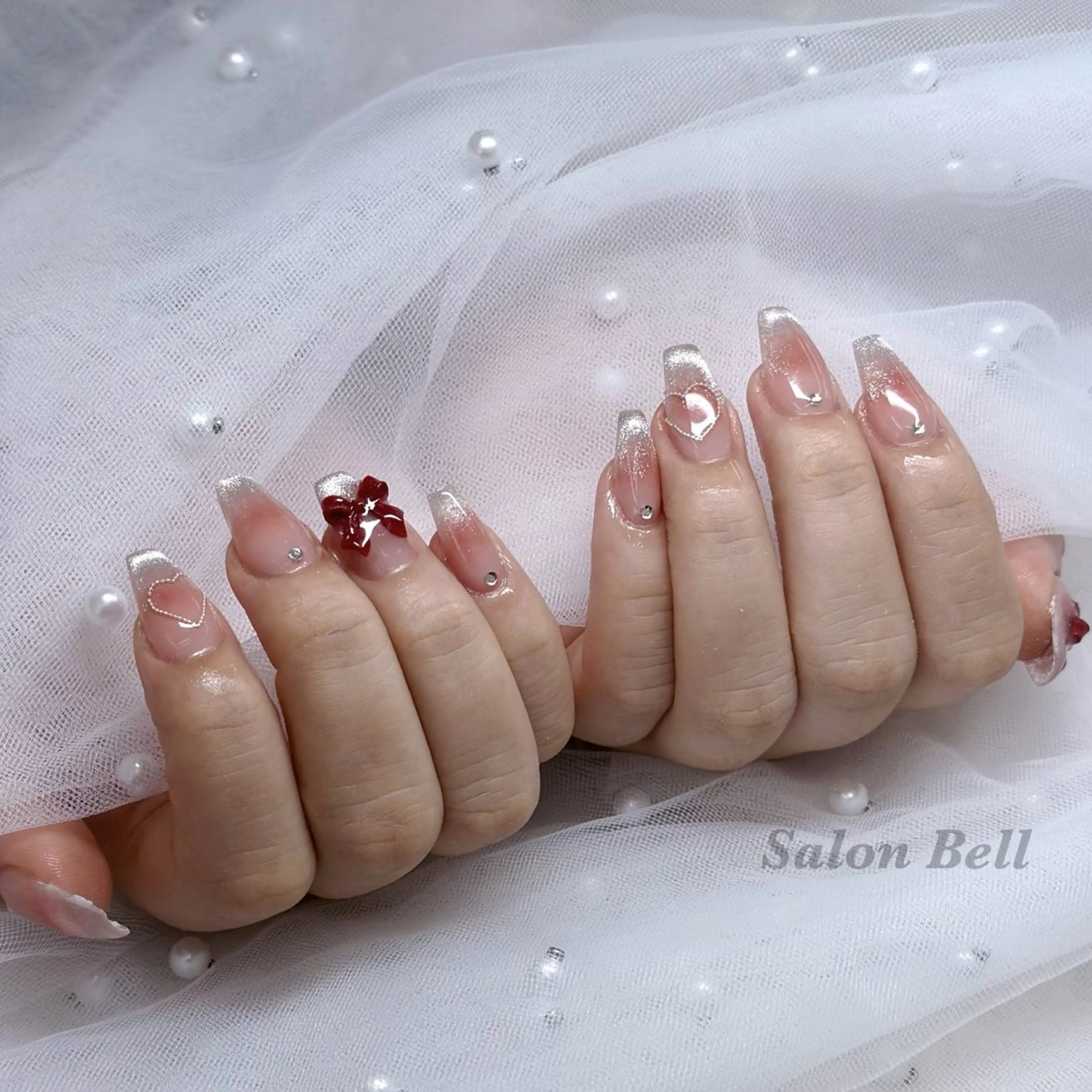 ネイル リボン Totalsalon Bell木村𝜗𝜚のネイルデザイン