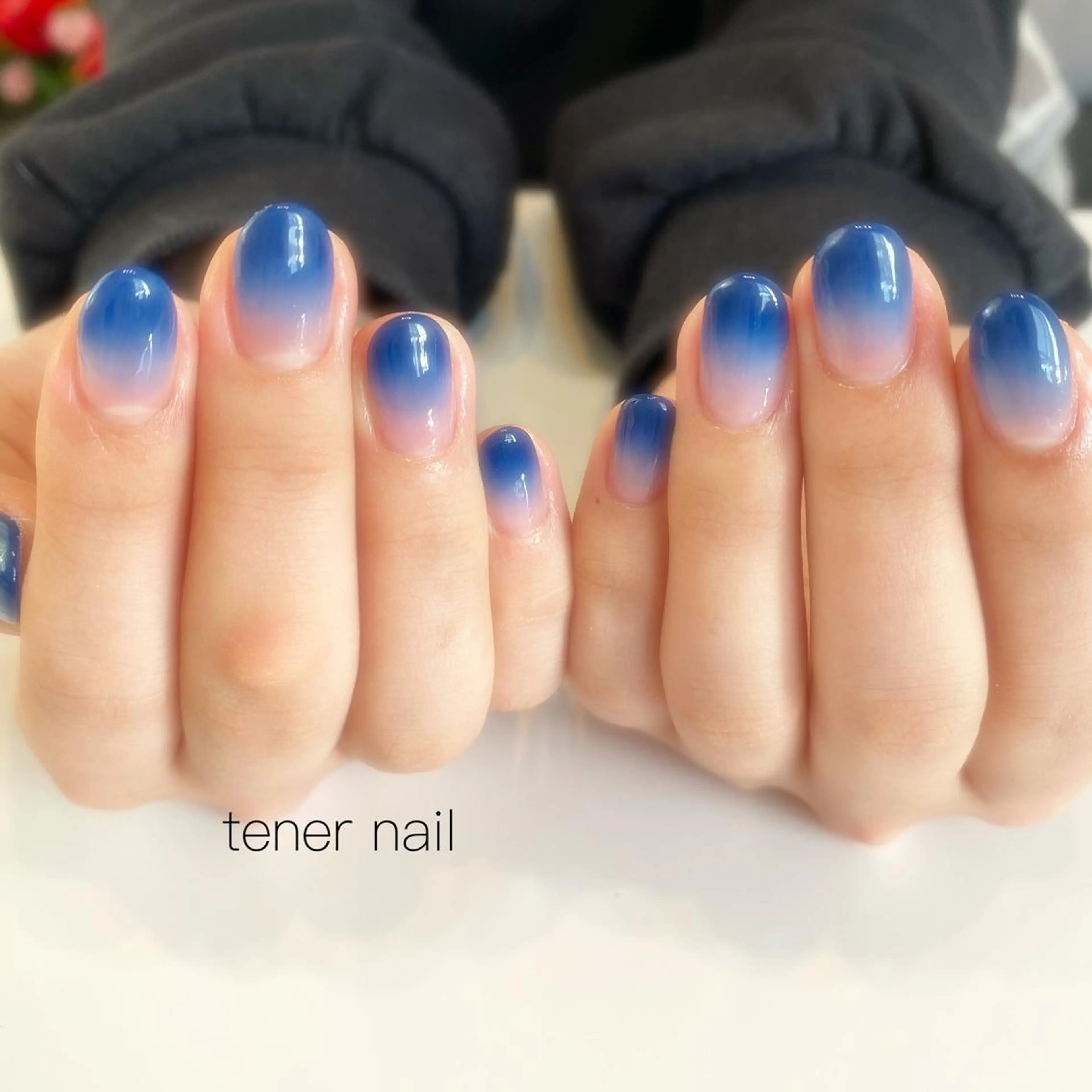 ネイル ブルー グラデーション ネイビー テネルネイル tener nailのネイルデザイン