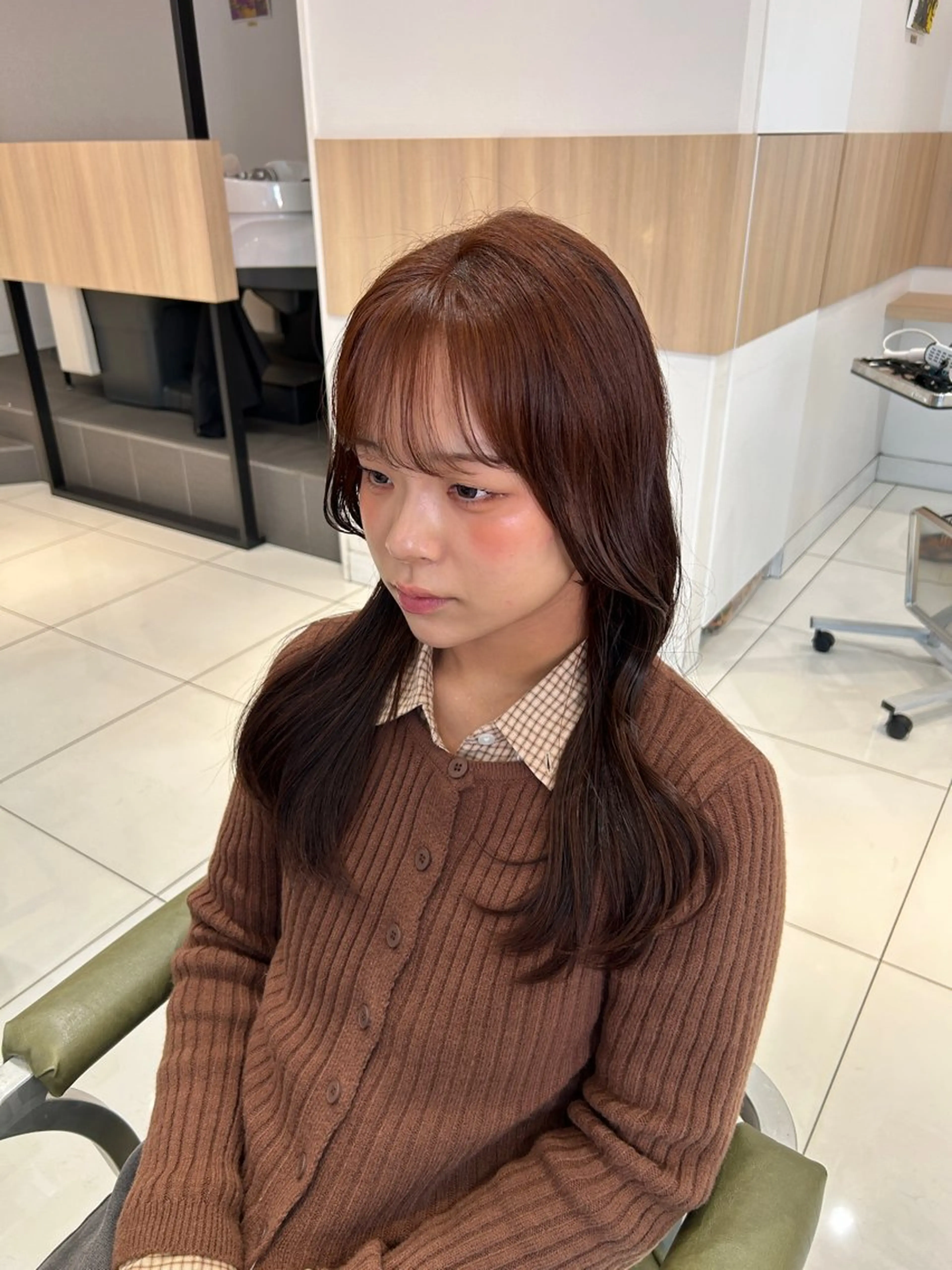 ロング カラー 黒髪 ブリーチ ブラウンカラー ダブルカラー ブリーチなしカラー カット ヘアカラー トリートメント 🪻ダブルカラー /透明感カラーRioのヘアスタイル