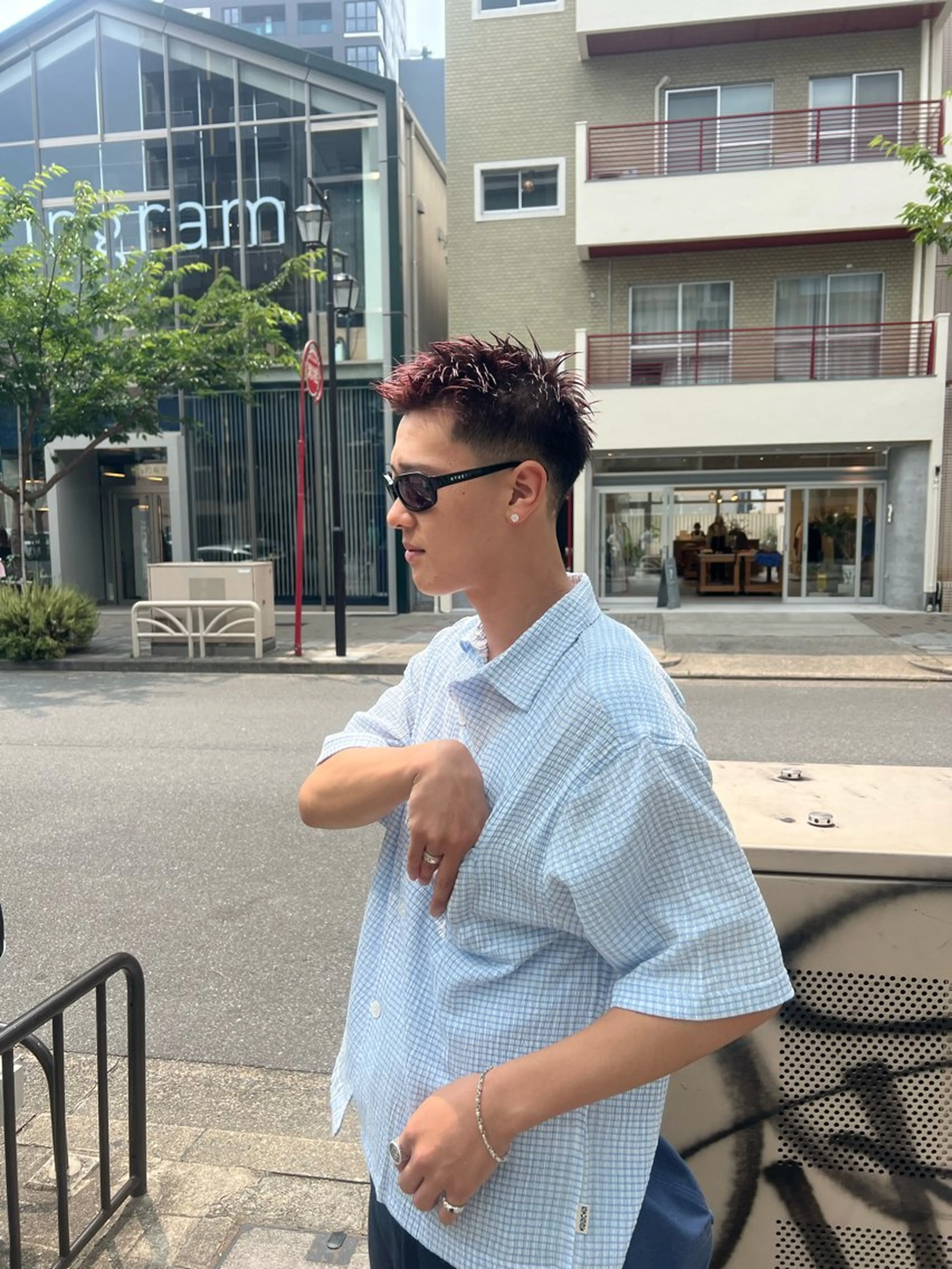 ショート カラー ブリーチ ブラウンカラー レッドカラー ヘアカラー トリートメント 田中 蘭菜のヘアスタイル