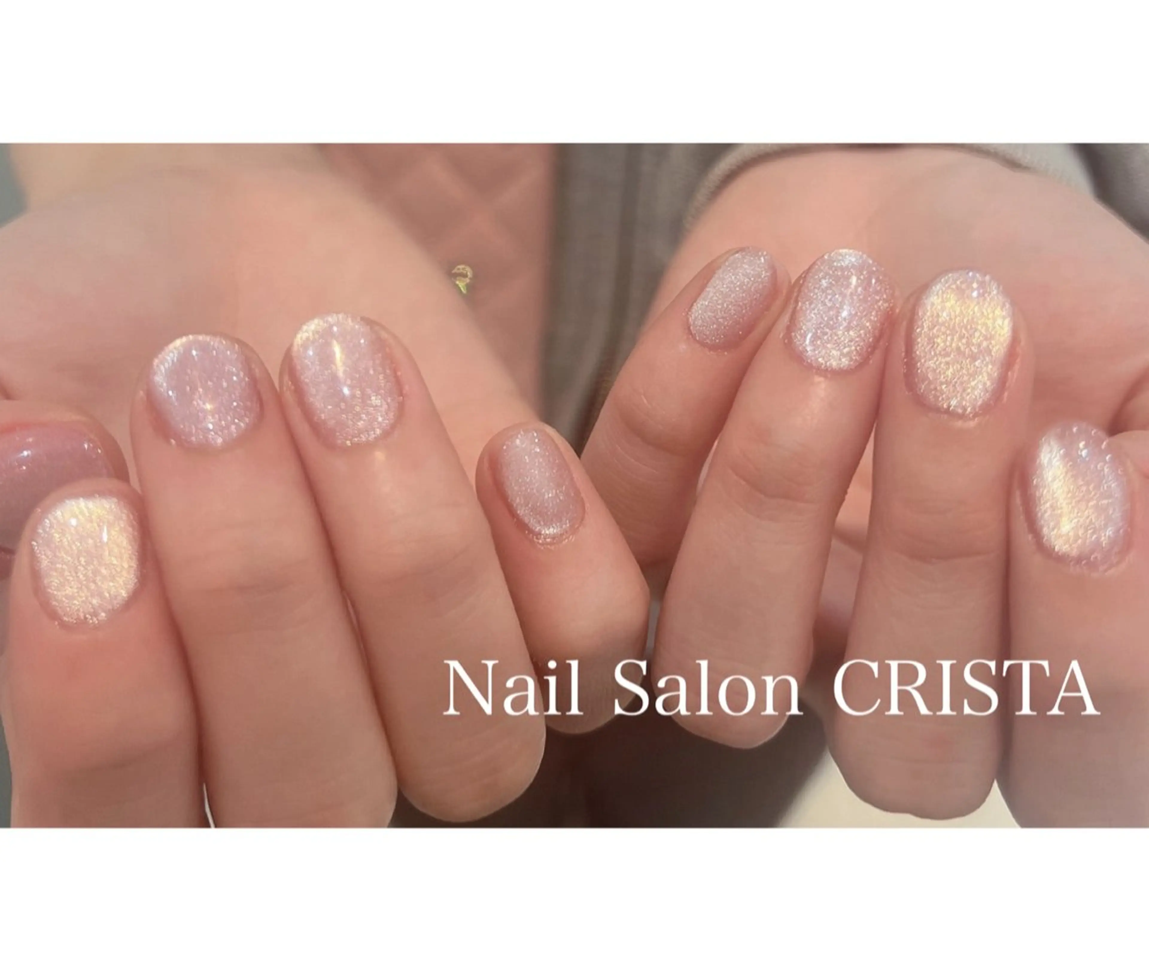 ネイル ジェルネイル キラキラネイル マグネットネイル パラジェル ピンク ハンドネイル Nail Salon CRISTA所属・CRISTA chikakoのネイルデザイン