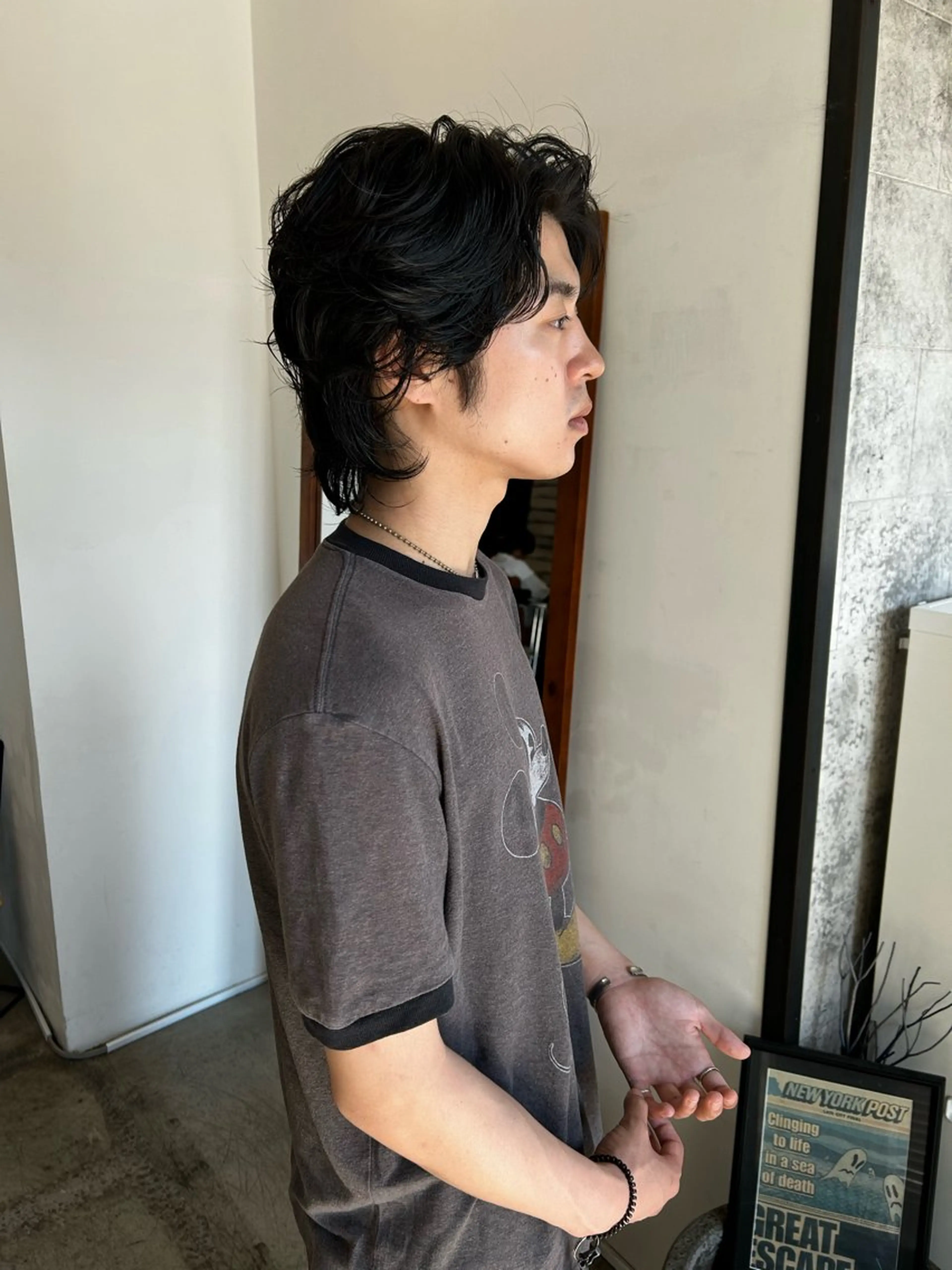 メンズ カット パーマ 浅野 敬亮のヘアスタイル
