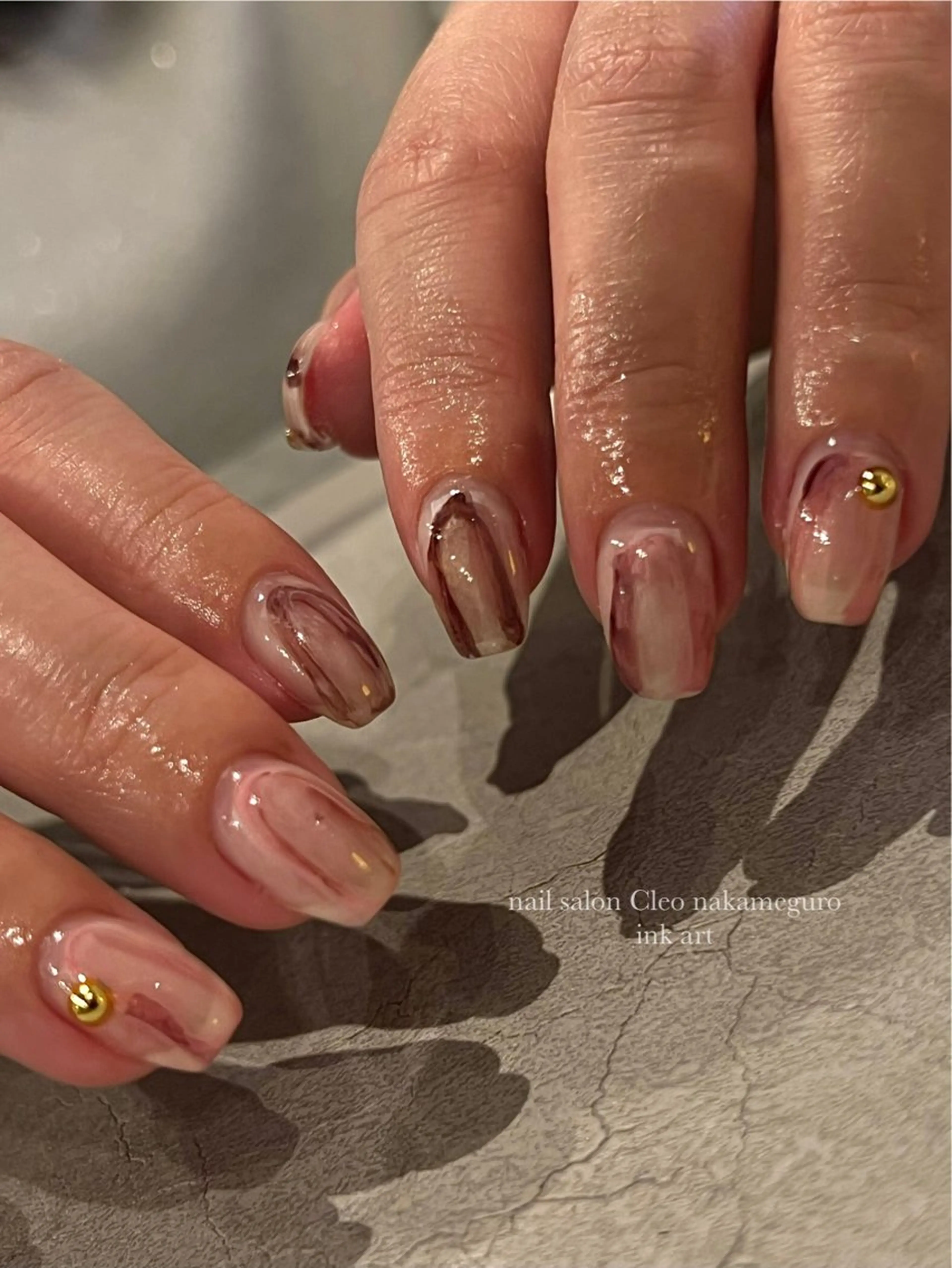 ネイル アートネイル フレンチネイル ハート 韓国ネイル マグネットネイル ハンドネイル Cleo中目黒店 Hinahoのネイルデザイン