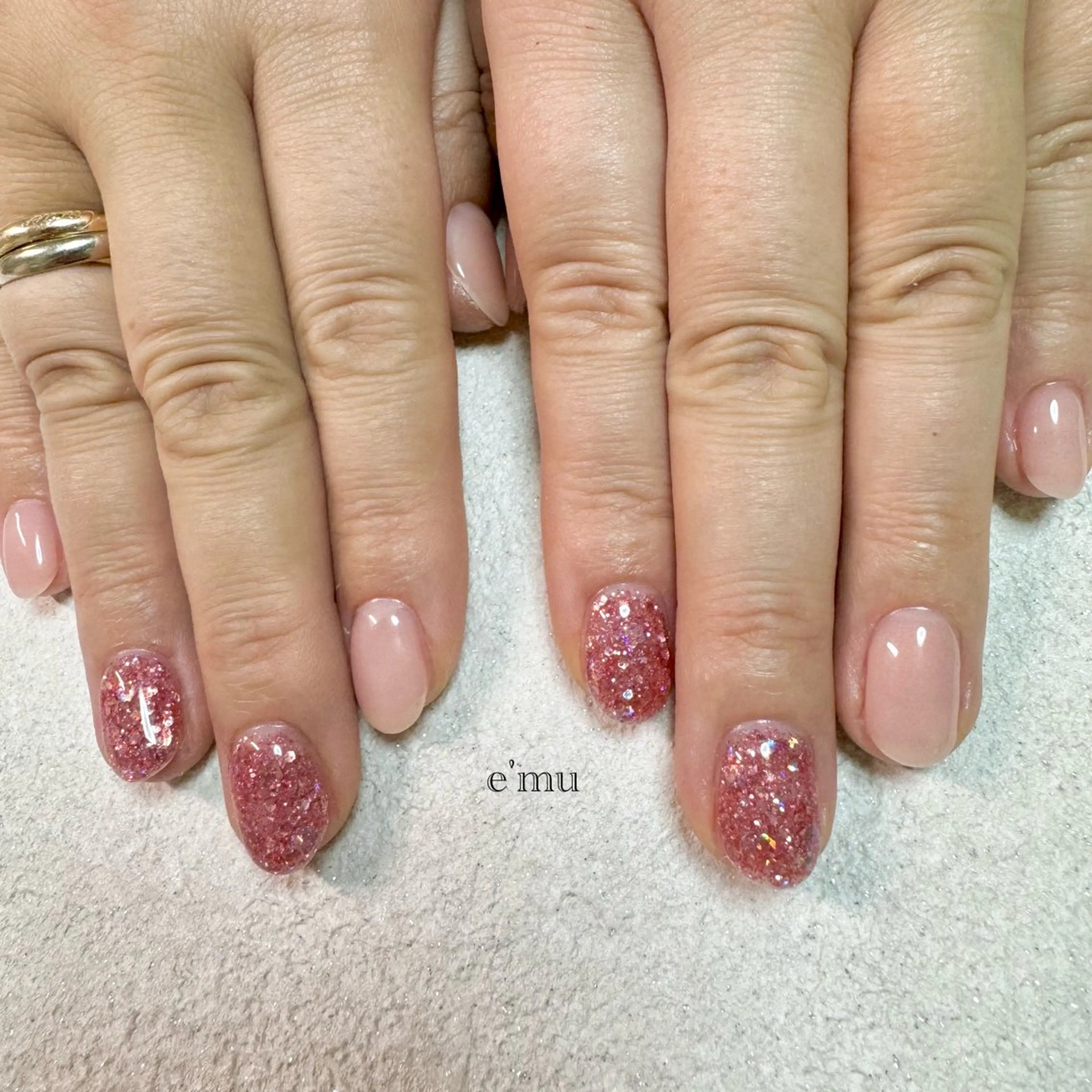 ネイル ワンカラーネイル ピンク nail salon e'mu💐のネイルデザイン