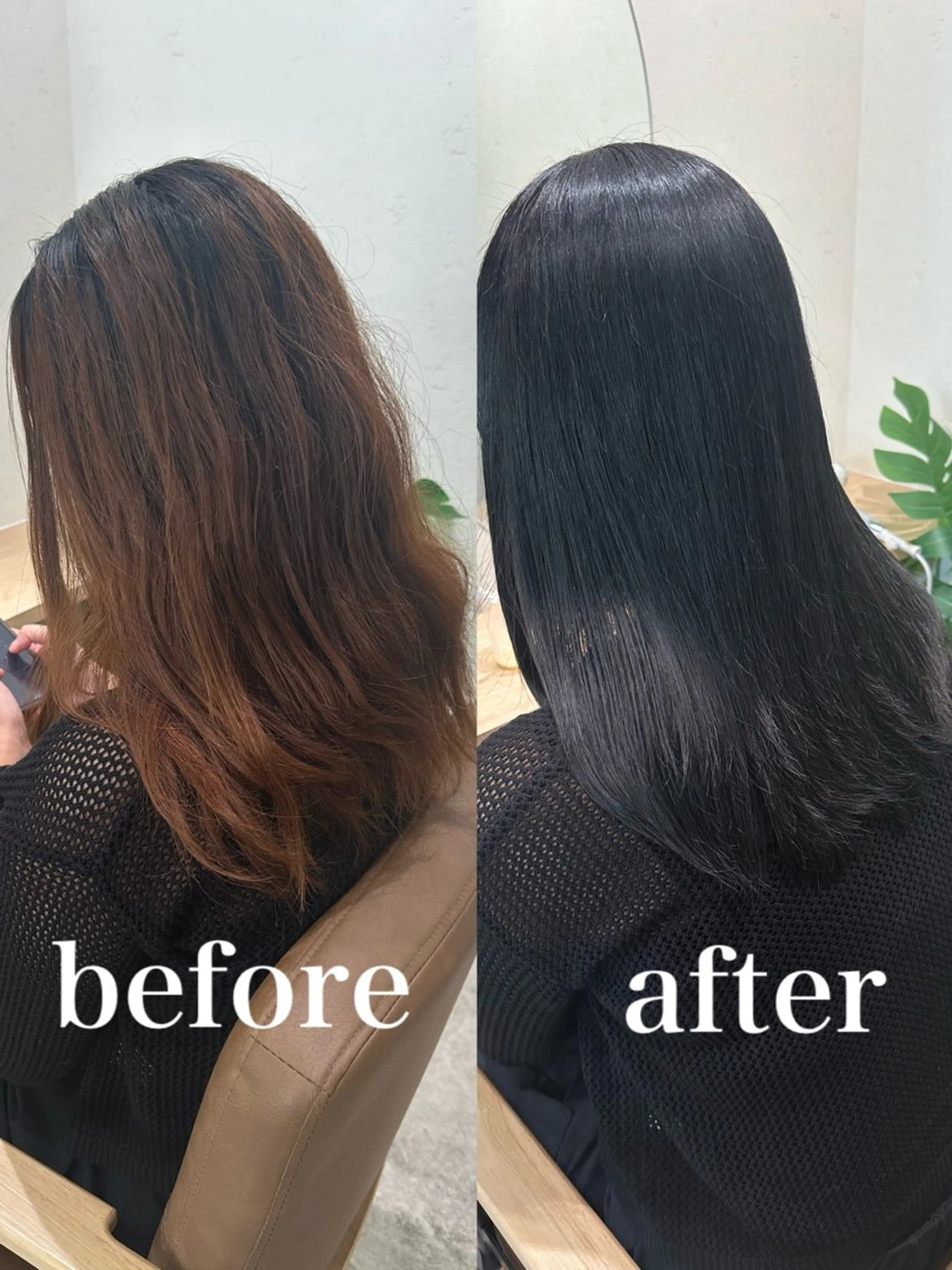 ミディアム カット ヘアカラー トリートメント 質感再整/美髪矯正/ ワンツーマンサロンのヘアスタイル