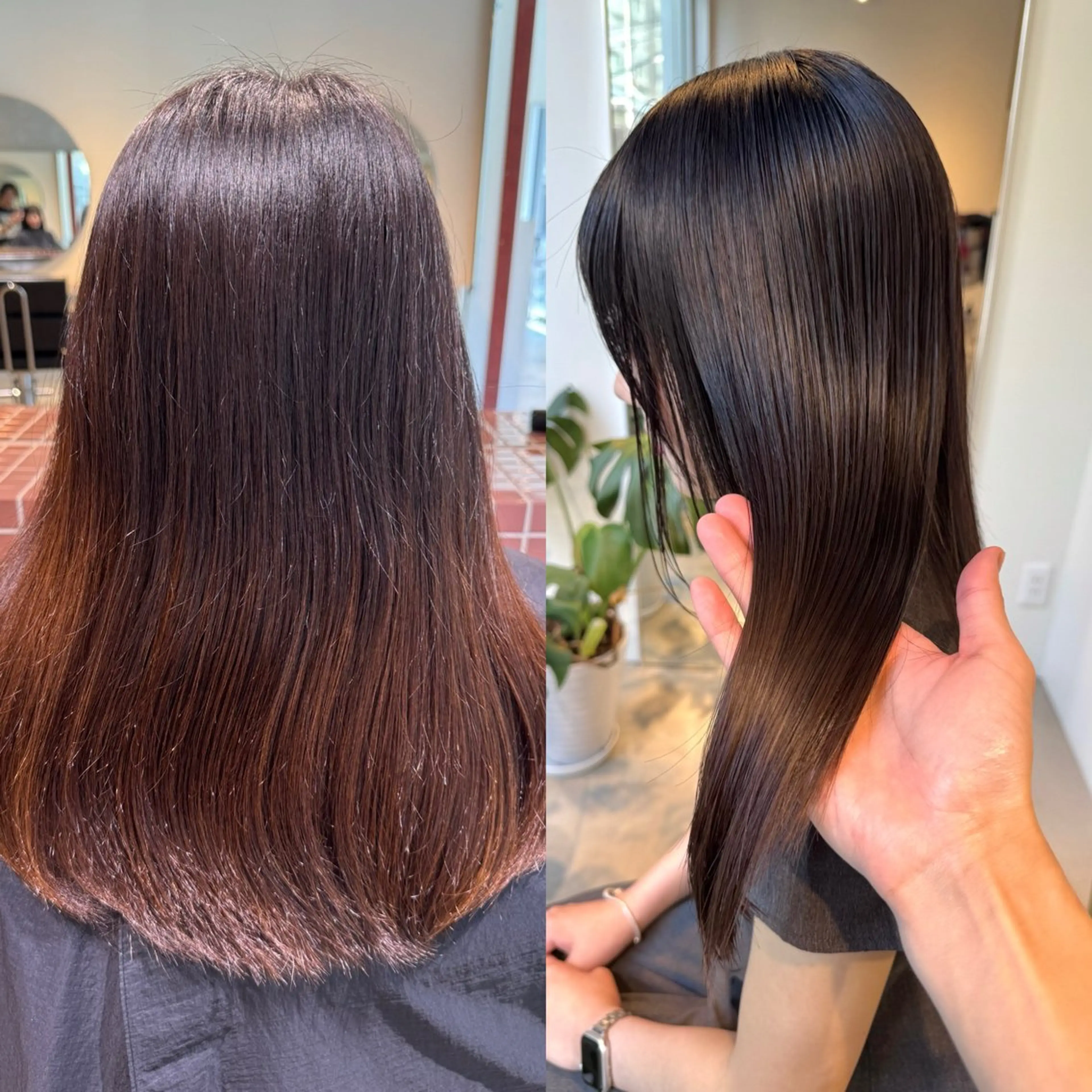 ロング 切りっぱなしボブ ショートボブ アッシュ ボブ ハイライト 髪質改善マスター 長尾勇弥/梅田中津のヘアスタイル