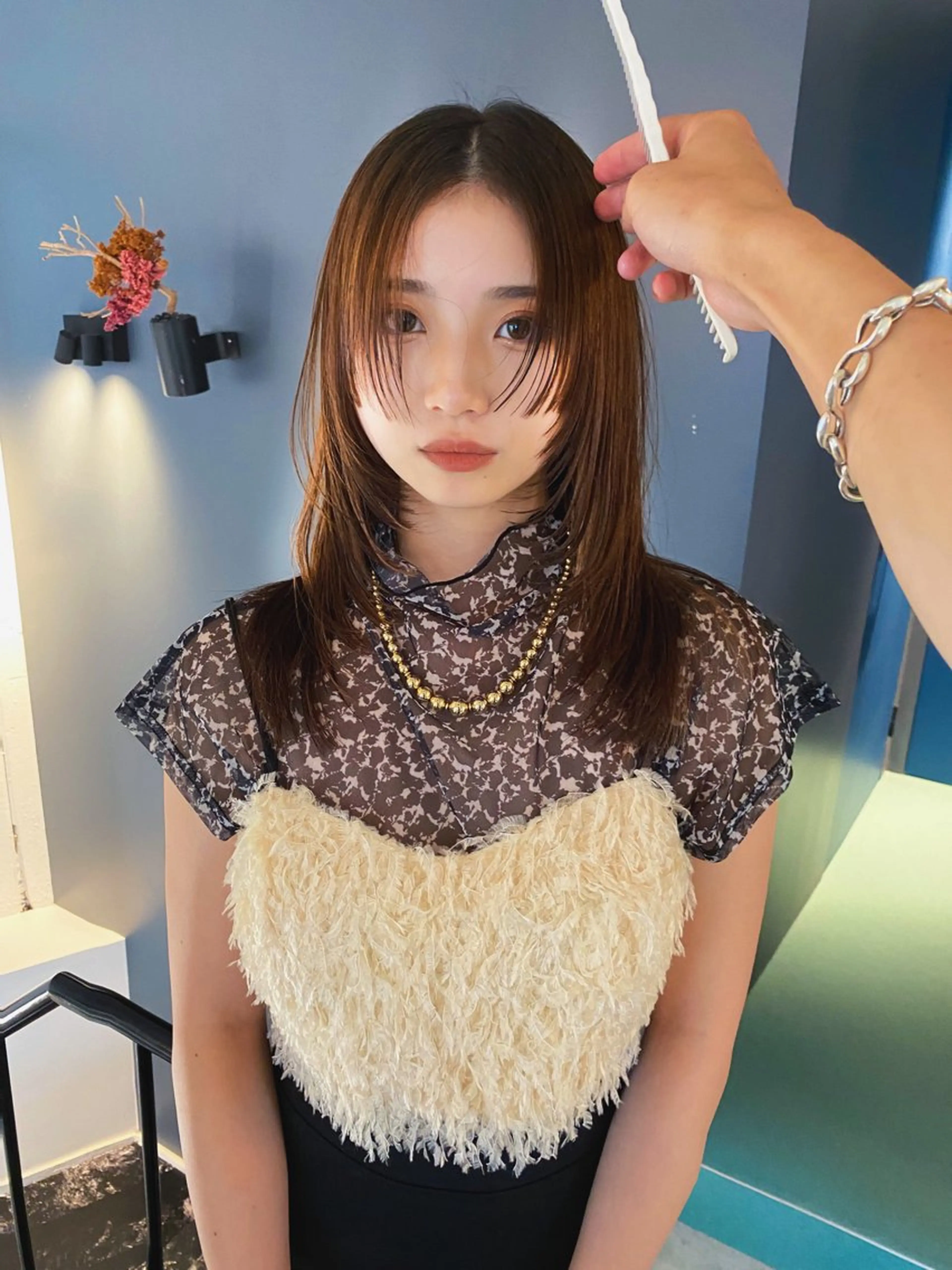 ミディアム カラー カット レイヤー/パーマ /ウルフ/nabeのヘアスタイル