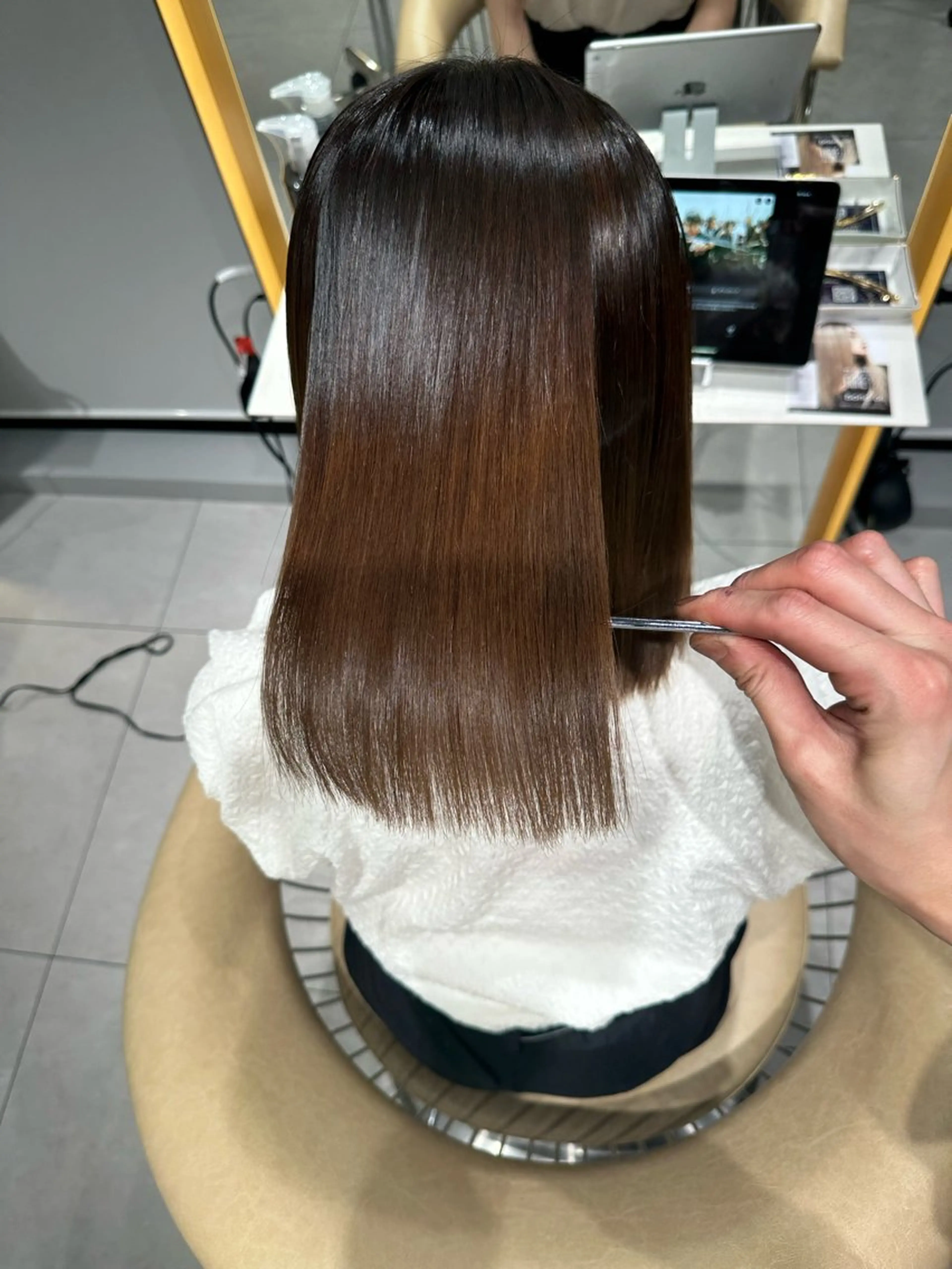 ミディアム カット 縮毛矯正 トリートメント 《髪質改善✖️オリー ブ🧸》小嶋拓也のヘアスタイル