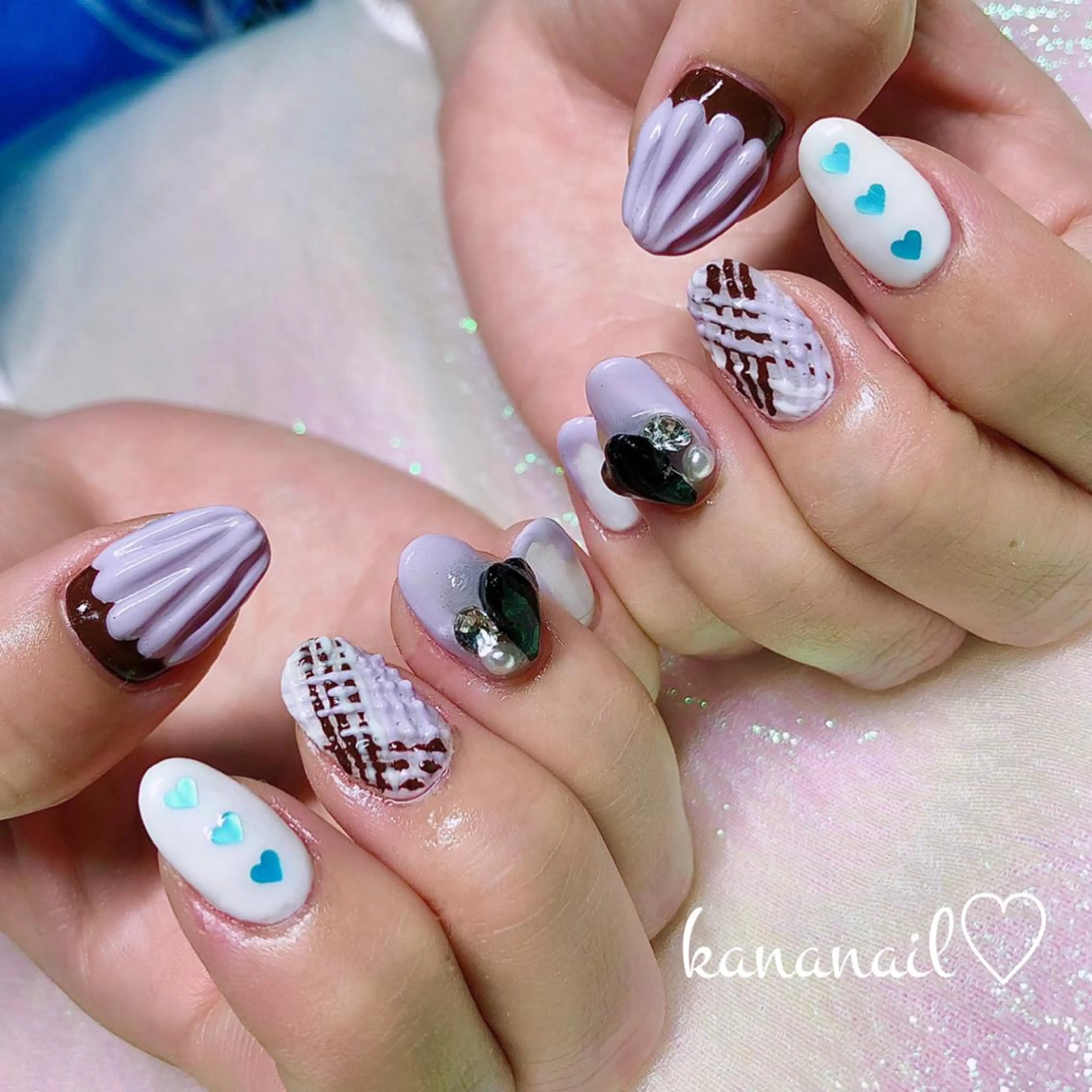 ネイル ミディアムネイル バレンタイン kananail ♡のネイルデザイン