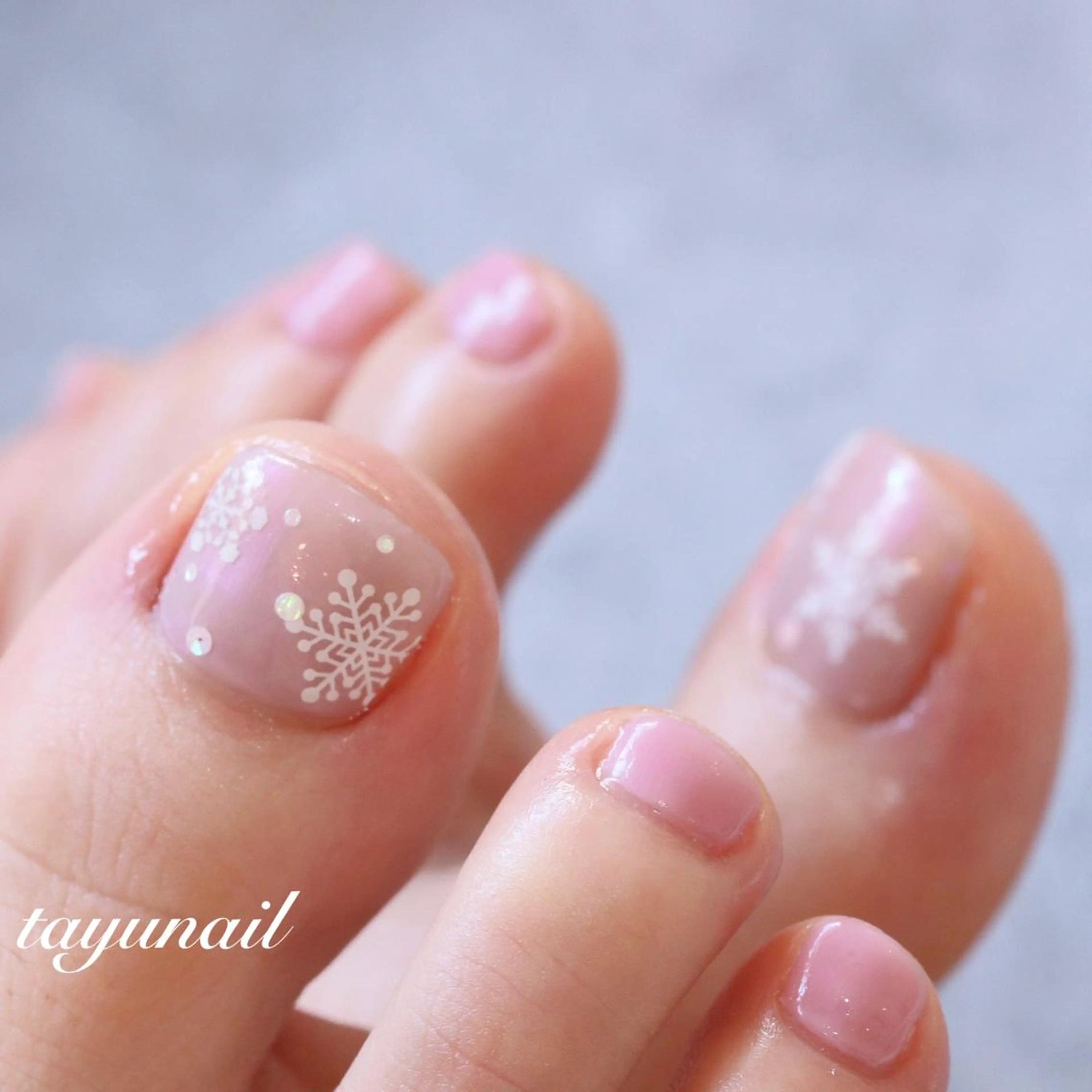 ネイル フットネイル ジェルネイル パラジェル ピンク ネイルサロン 【たゆnail】のネイルデザイン