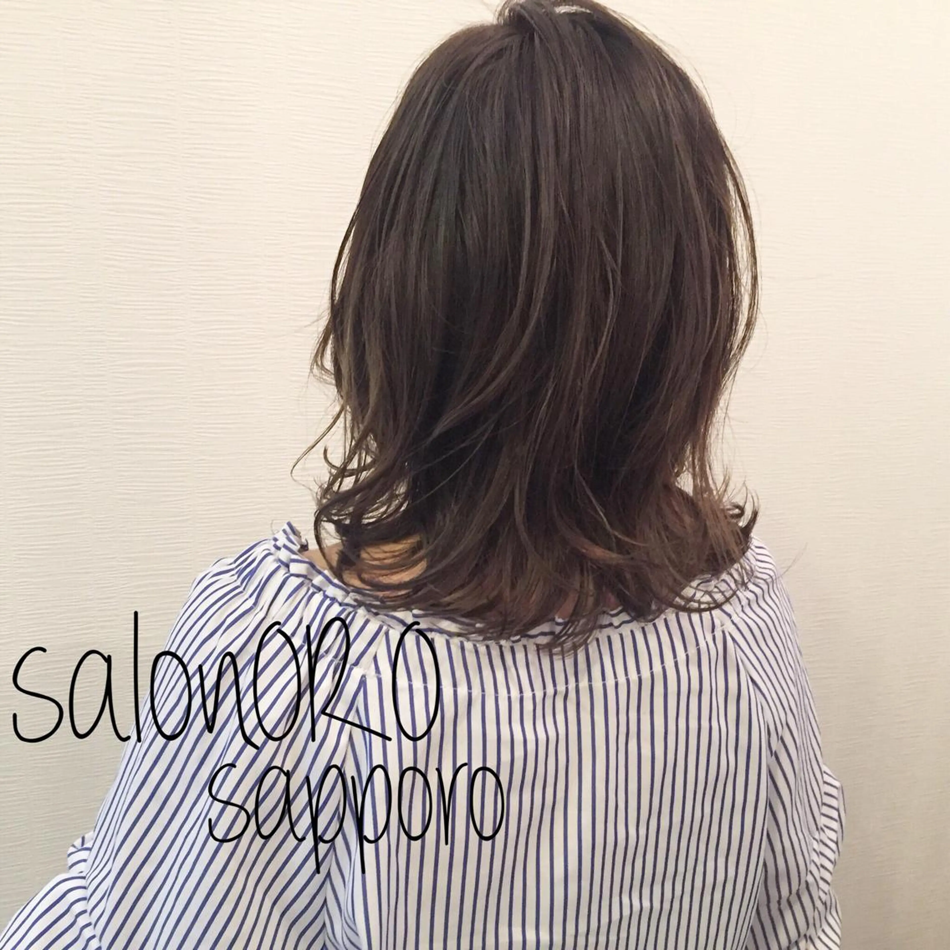 ミディアム カラー ブリーチ グラデーションカラー グレージュ ハイライトカラー ハイライト カット ヘアカラー トリートメント 池田 真由美のヘアスタイル