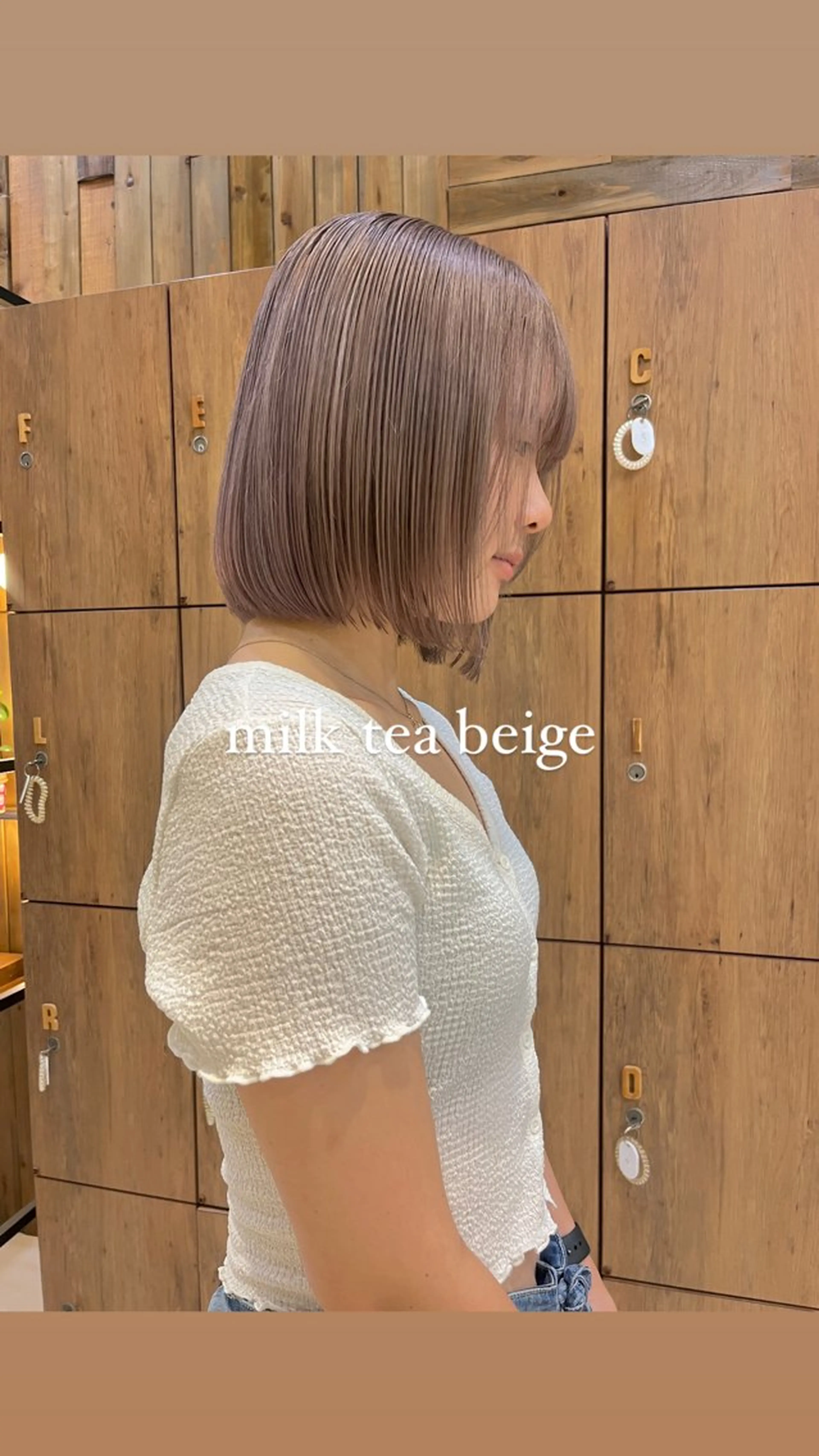 カラー ヘアカラー 黒田瀬奈/ボブ まろやかベージュのヘアスタイル