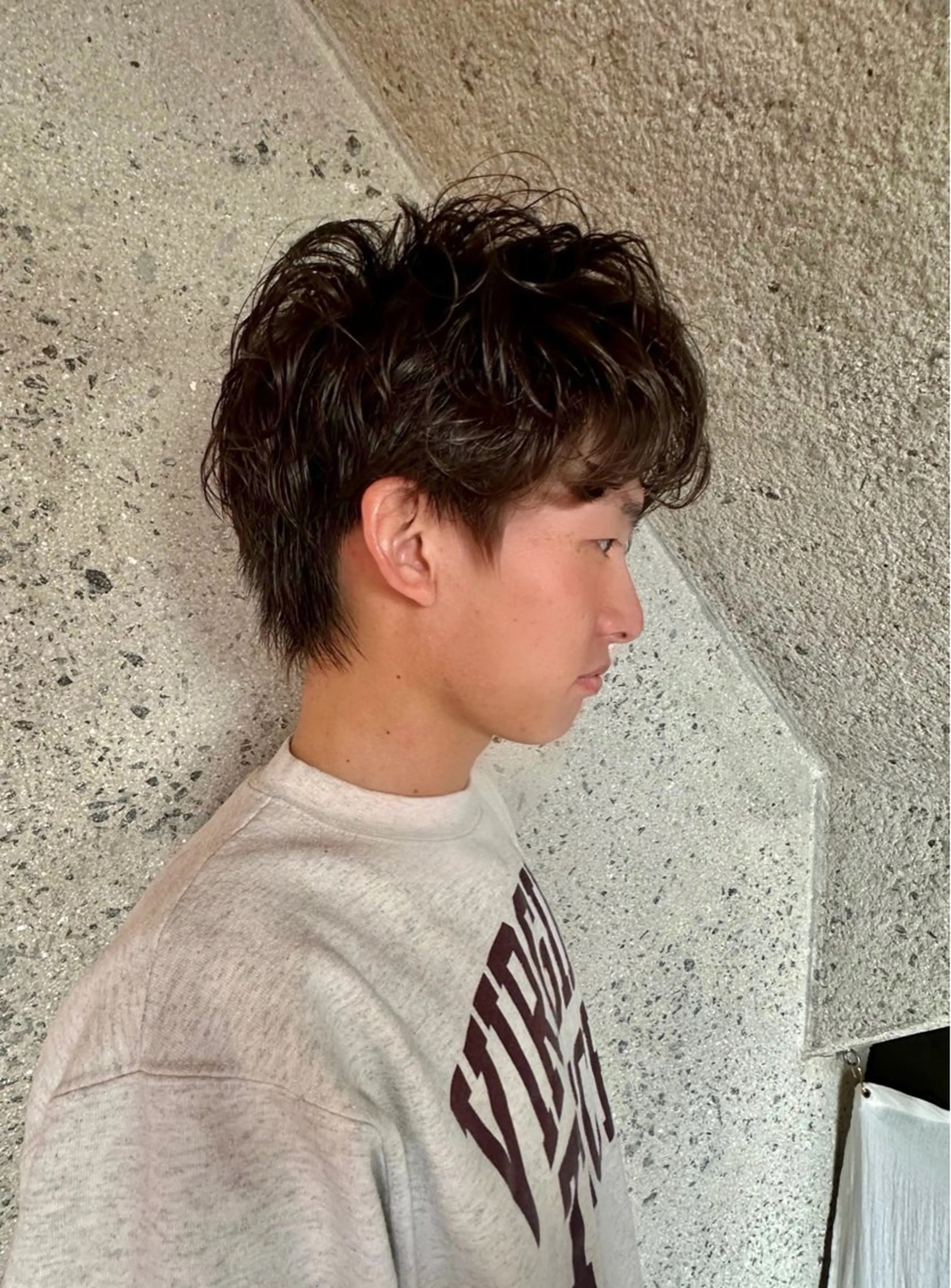 ショート パーマ メンズ メンズパーマ メンズウルフカット ウルフカット カット パーマ トリートメント メンズサロン FLICK所属・平尾薬院メンズカット FLICK/パーマのヘアスタイル