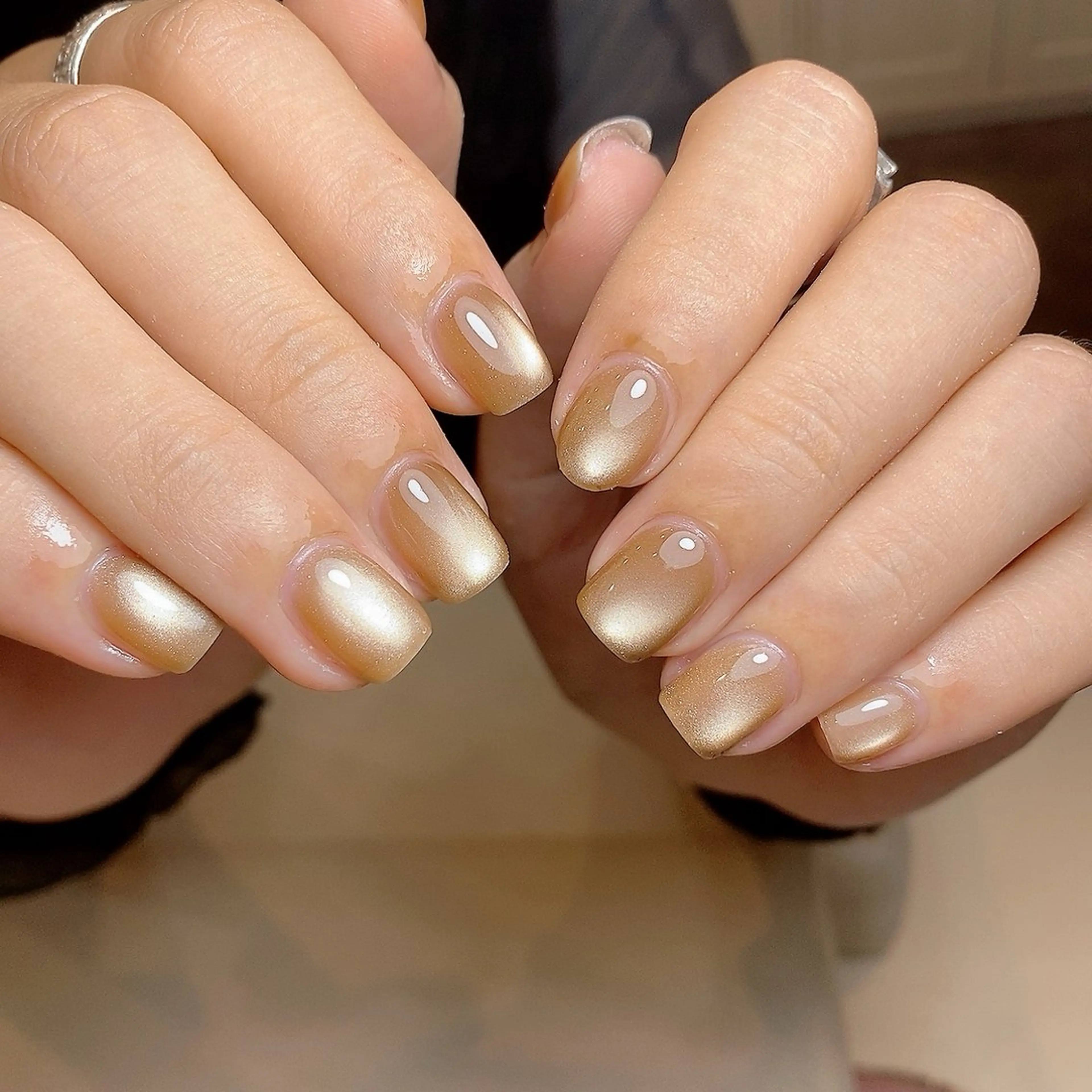 ネイル アートネイル オーロラネイル クリアネイル 長さ出し フレンチネイル K Kのネイルデザイン