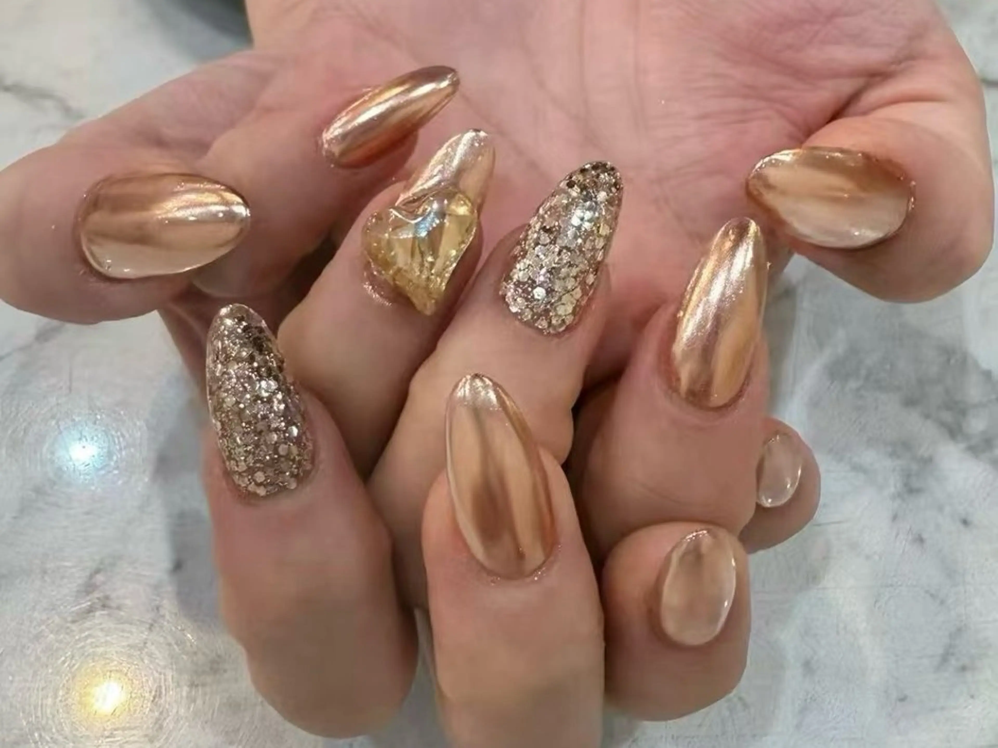 ネイル アートネイル フットネイル ジェルネイル ハート マグネットネイル Babarla nailのネイルデザイン