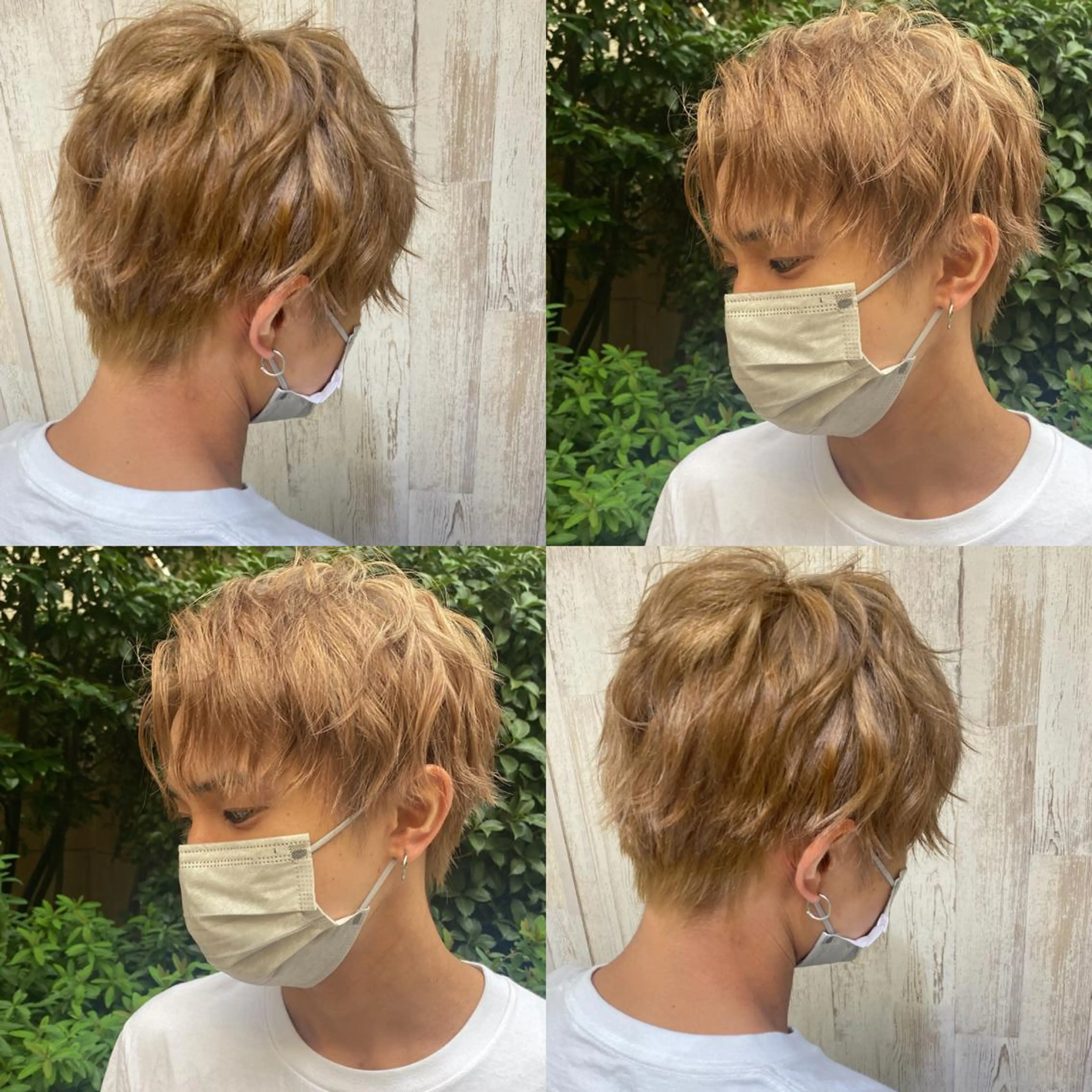 ショート カラー メンズ ベージュカラー ミルクティーベージュ 🌼NAMI 🌼のヘアスタイル