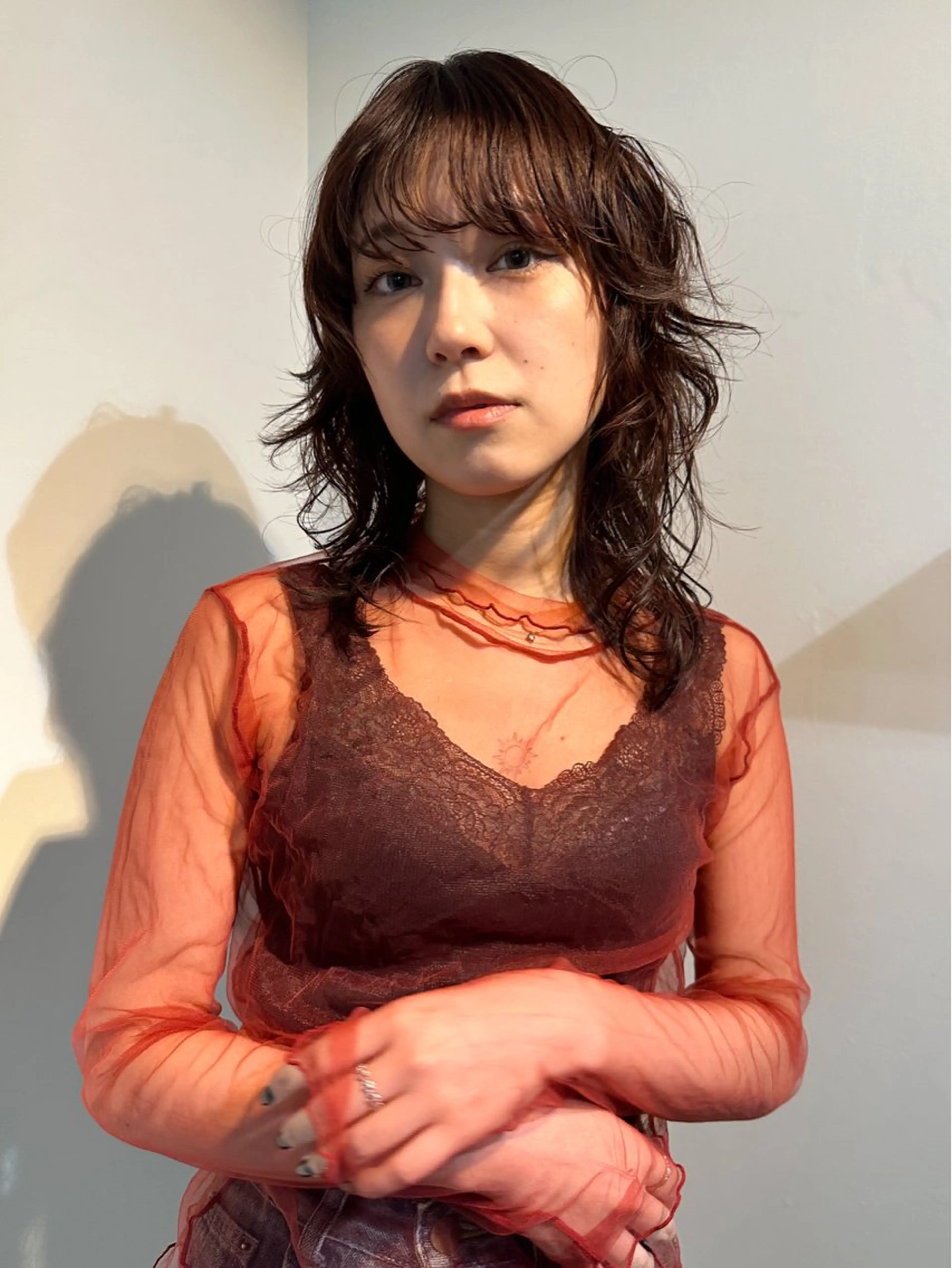 セミロング カラー パーマ ヘアアレンジ 🎀オイダイラ モモカ🎀のヘアスタイル