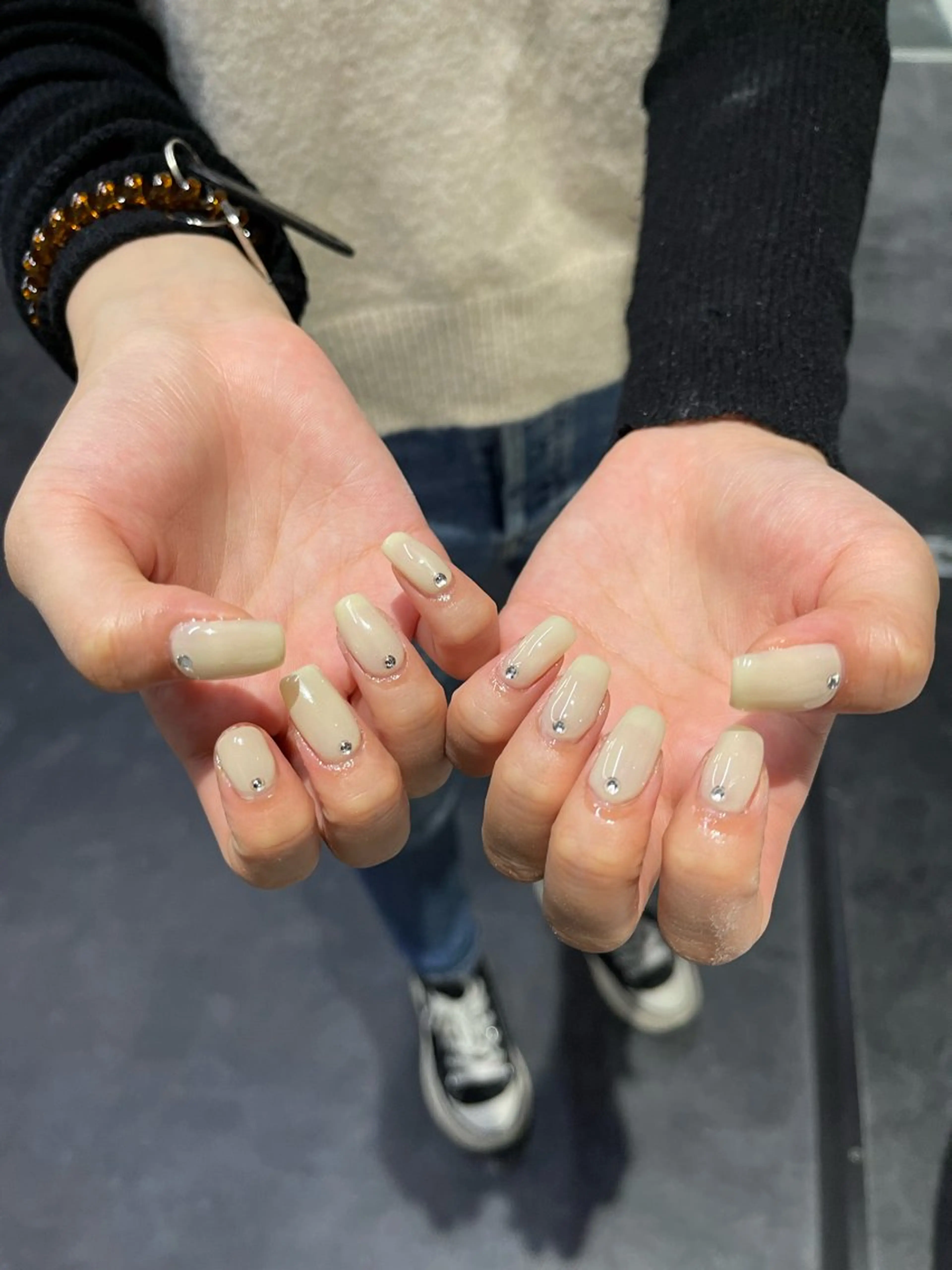 ネイル フレンチネイル マグネットネイル ニュアンスネイル ワンカラーネイル GRANDE大須 Cecil💜のネイルデザイン