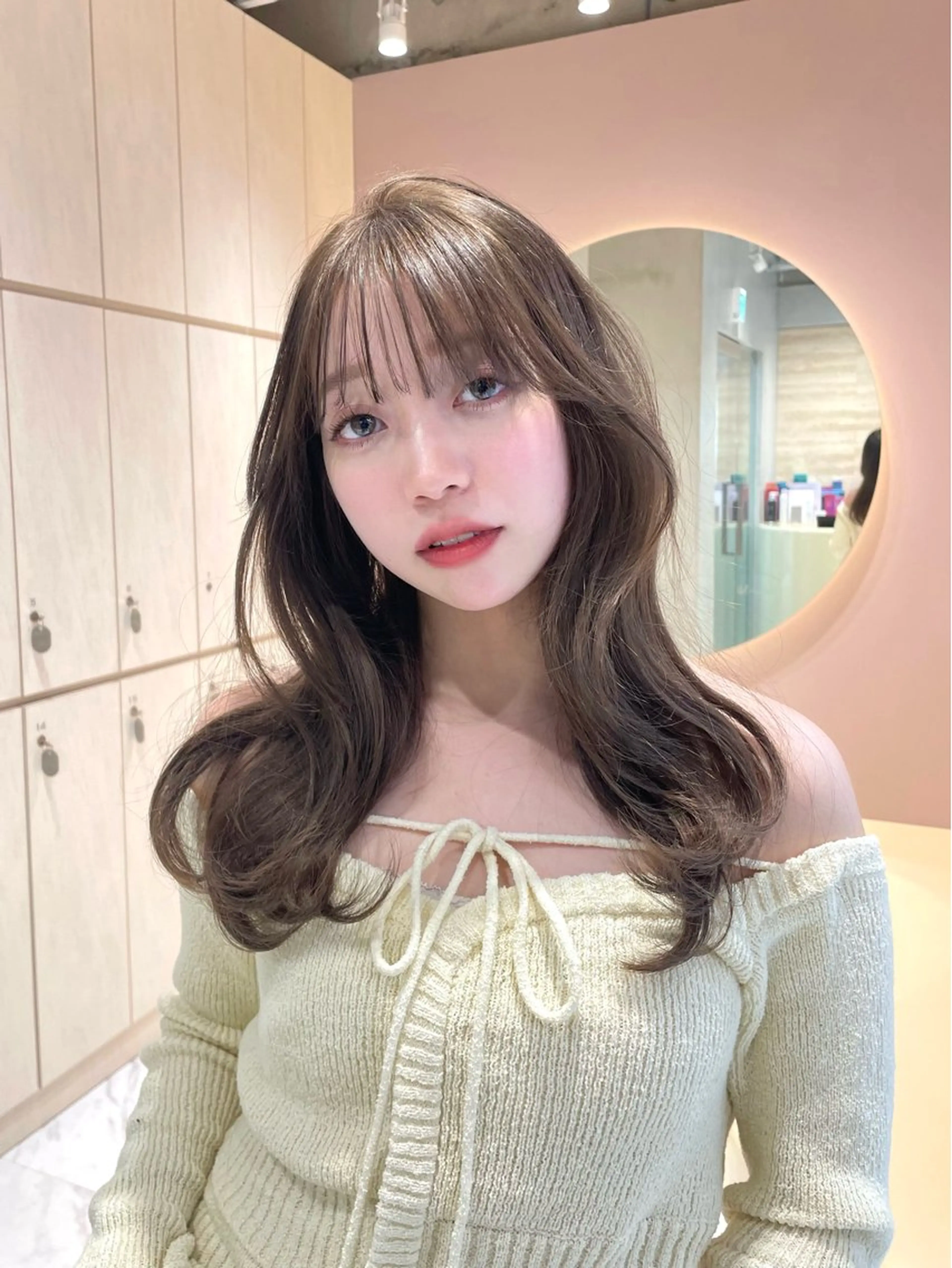 セミロング カラー 縮毛矯正ブリーチなし 🍒❤ゆうきのヘアスタイル