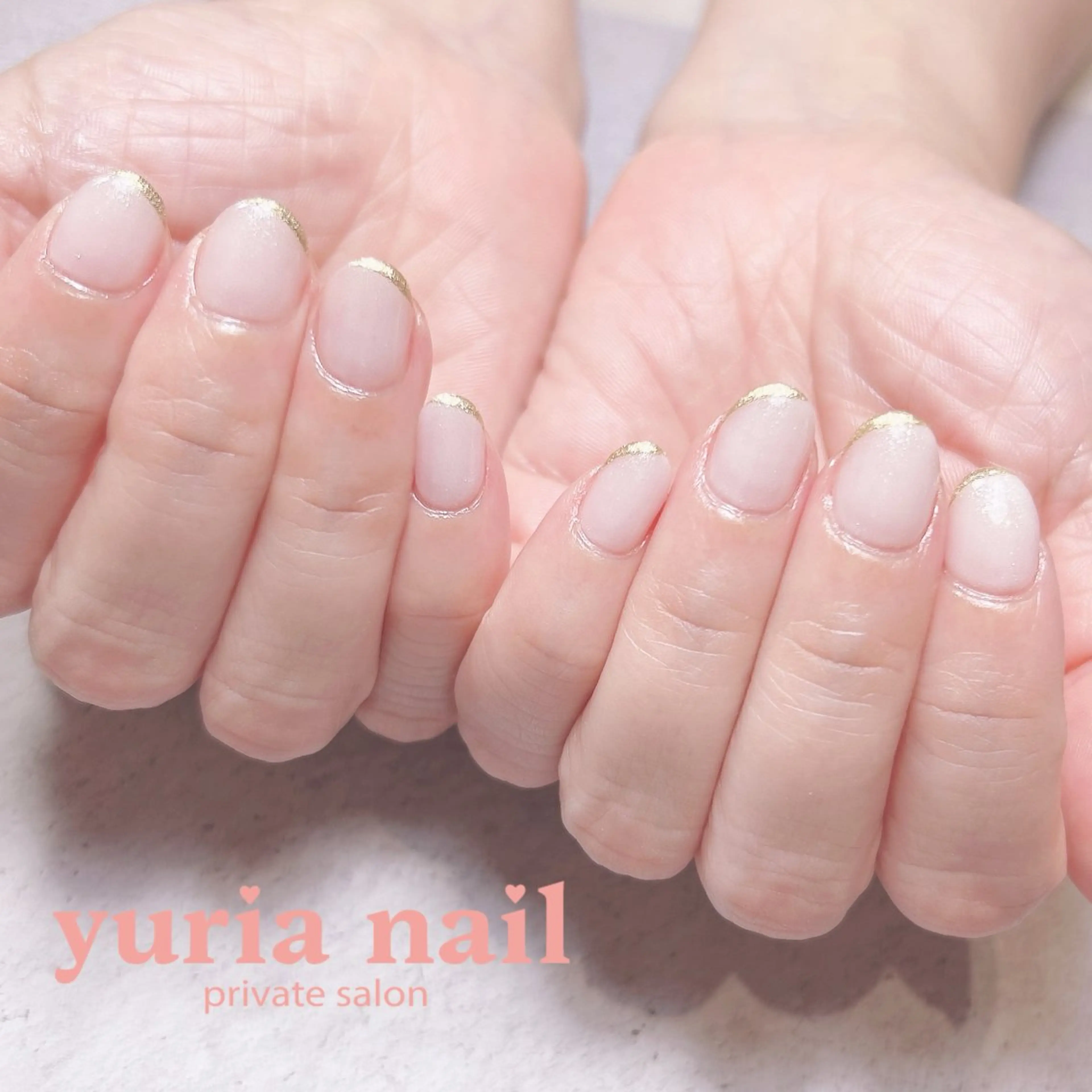 ネイル アートネイル ジェルネイル ゴールド ラメ(グリッター) ミラーネイル ハンドネイル 小林 ゆりあのネイルデザイン