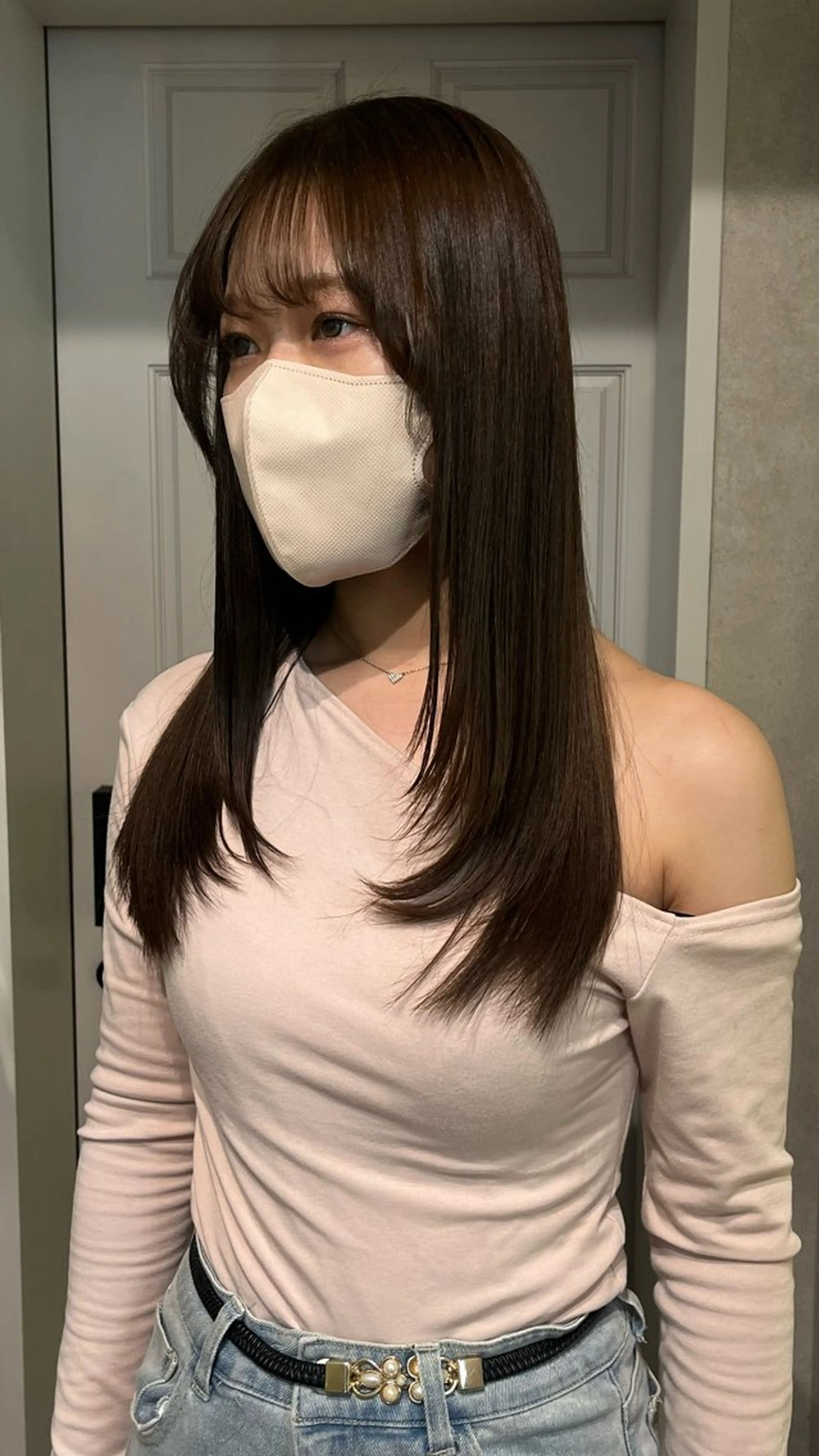 セミロング カラー 切りっぱなしボブ ブリーチ ブラウンカラー チョコレートブラウン ダブルカラー ヘアカラー HARUKI🏔️/ メンズ/透けブラウンのヘアスタイル