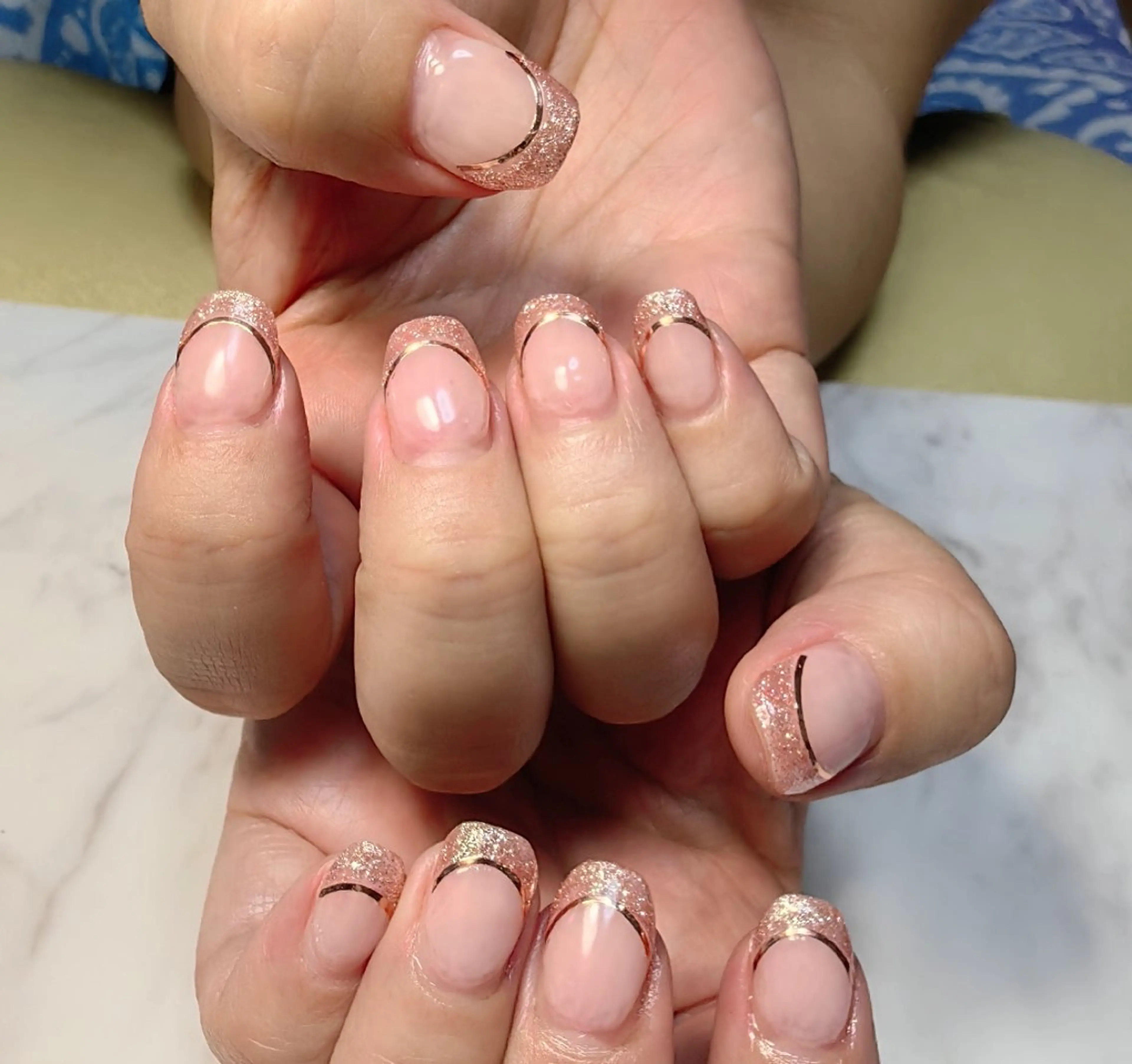 ネイル フレンチネイル ラメ(グリッター) ハンドネイル reve あやののネイルデザイン