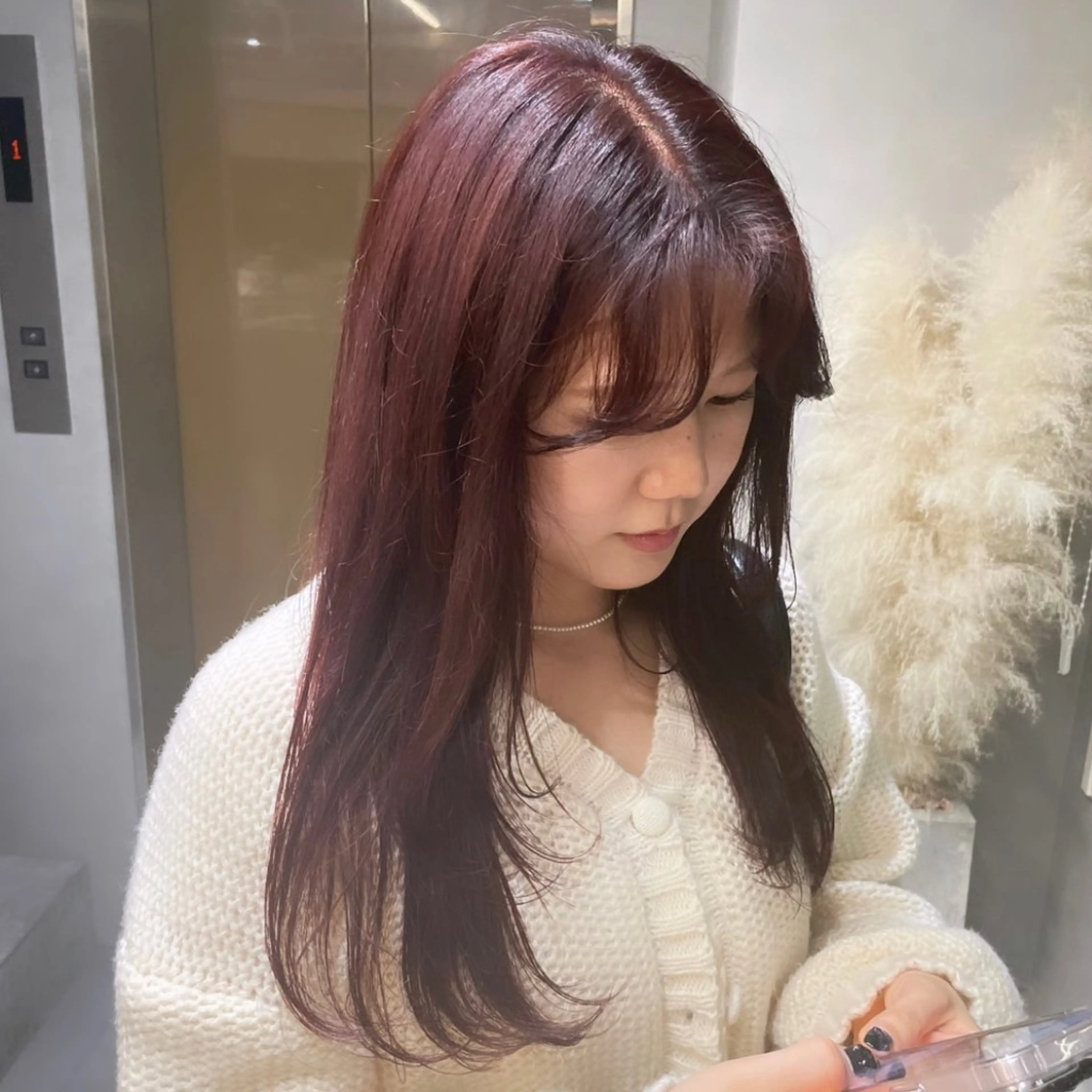 ロング カラー レッドカラー Rui/透明感カラー 暖色/レイヤーカットのヘアスタイル