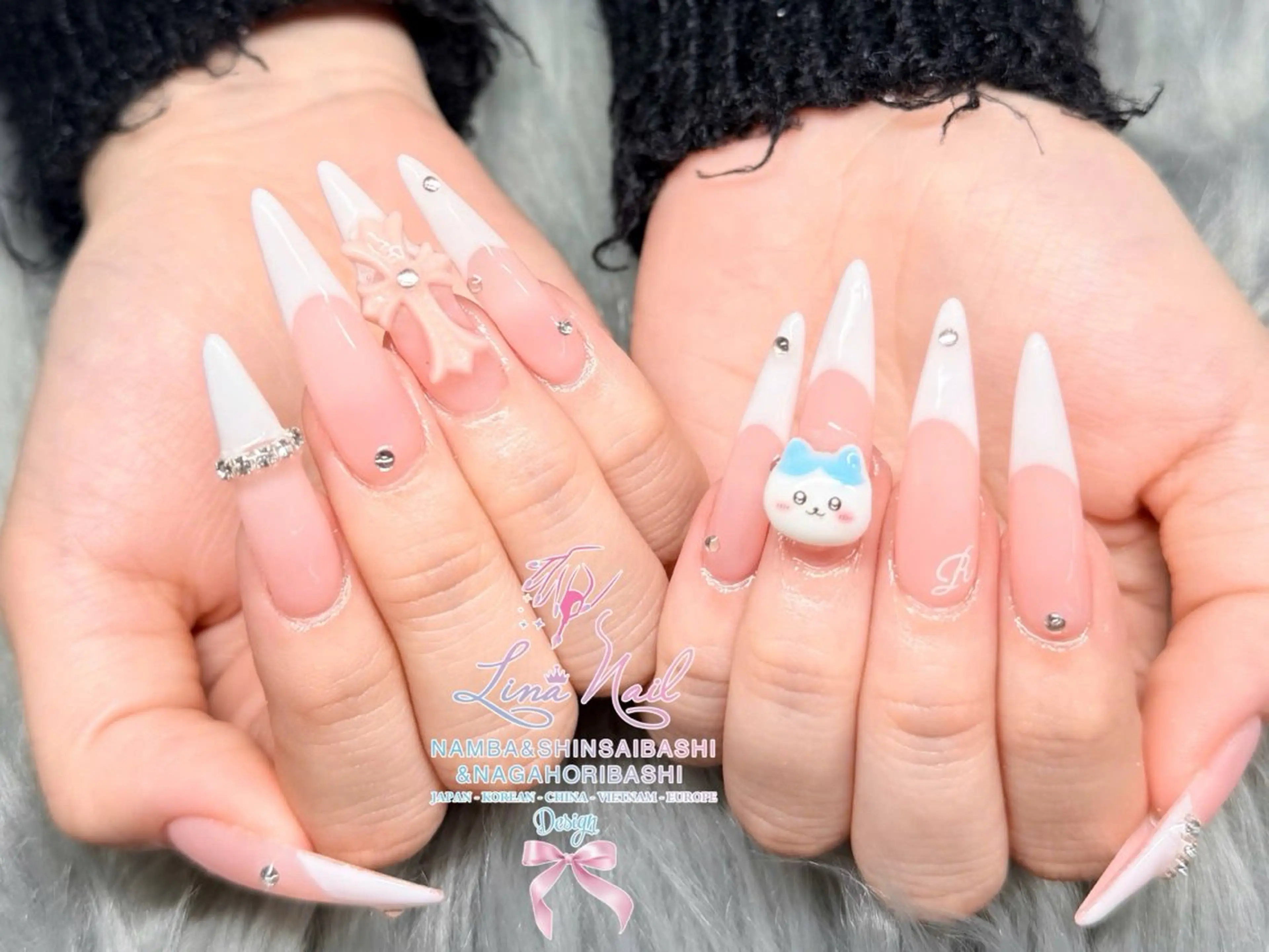 ロング 韓国風ヘア ロング クリスマス ハンドネイル Linanail Nambaのマツエク・マツパデザイン