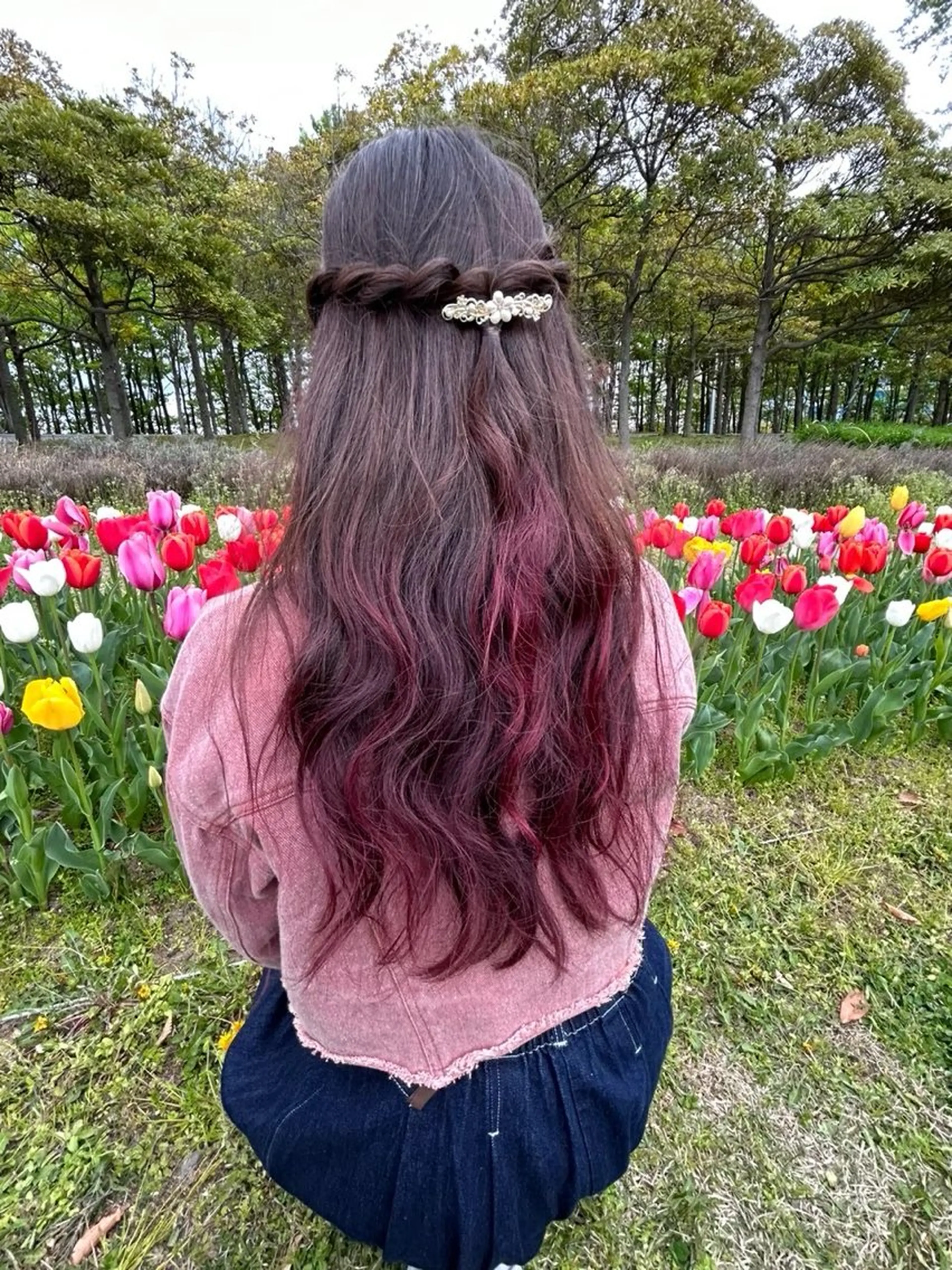 ロング カラー ヘアアレンジ グラデーションカラー ピンクカラー 🍓おかだ ゆい🍓のヘアスタイル