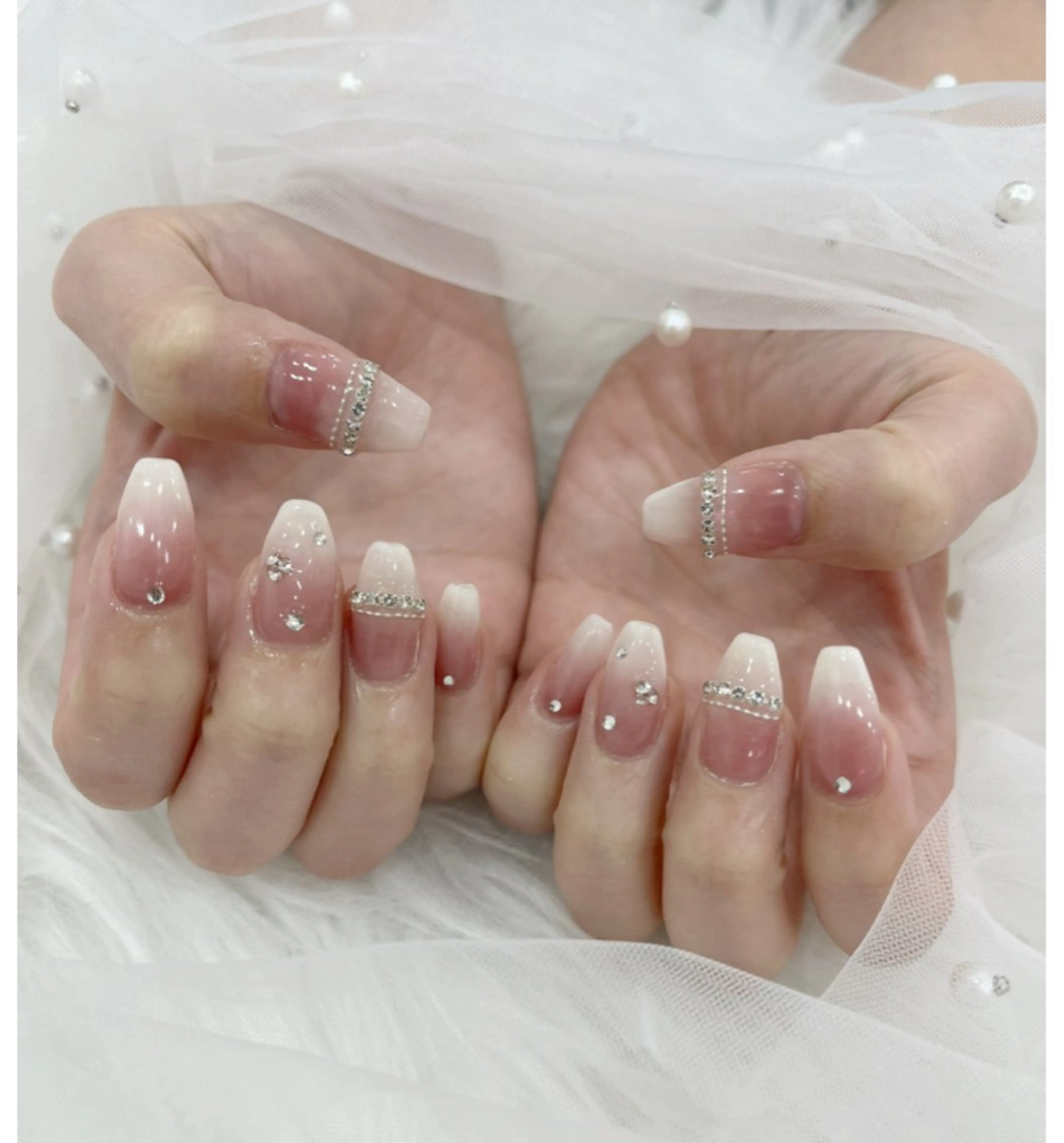 ネイル 長さ出し フットネイル ジェルネイル 韓国ネイル マグネットネイル #Amin nail salonのネイルデザイン