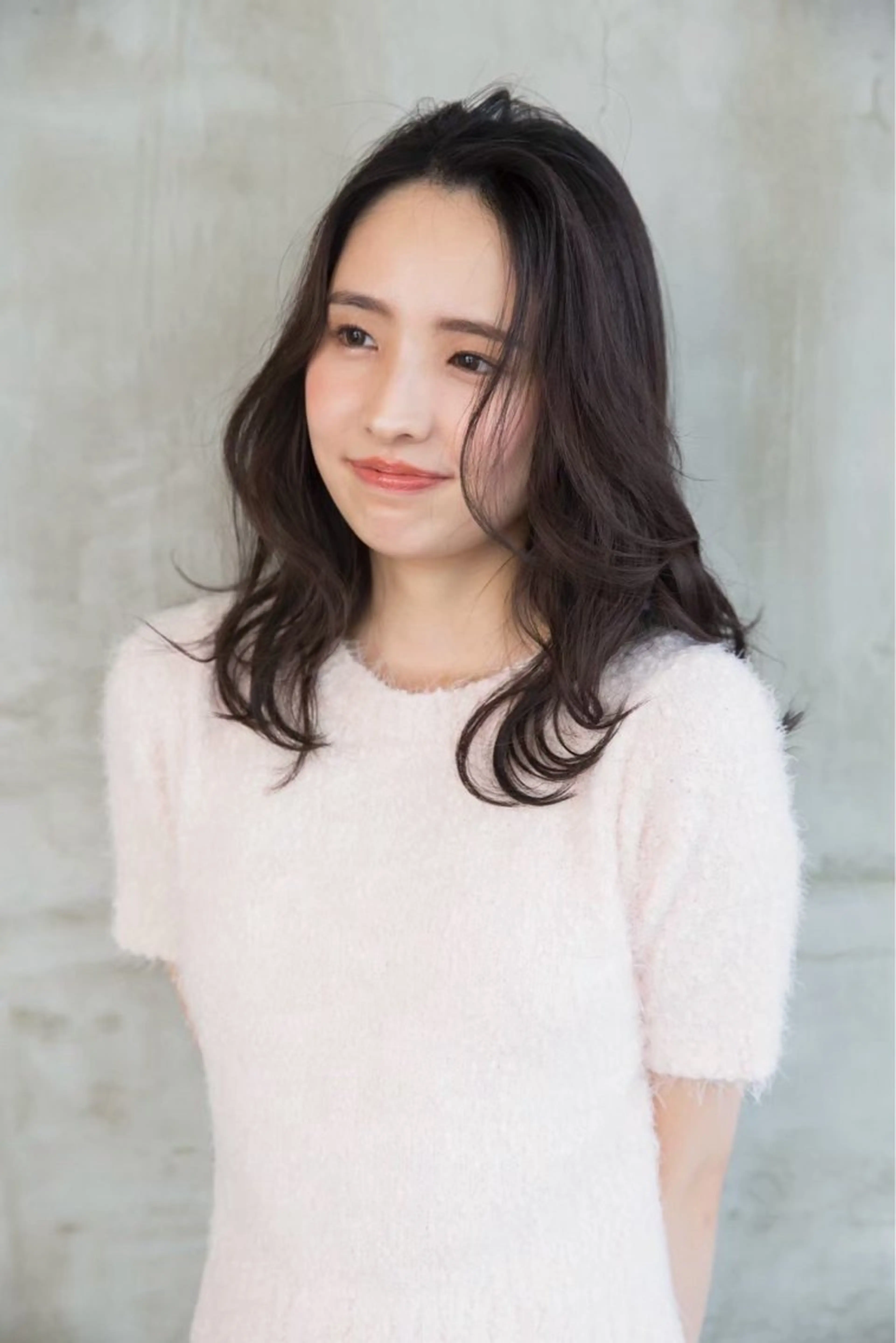 セミロング カラー 敏感肌カラー/斉藤 /かきあげバングのヘアスタイル