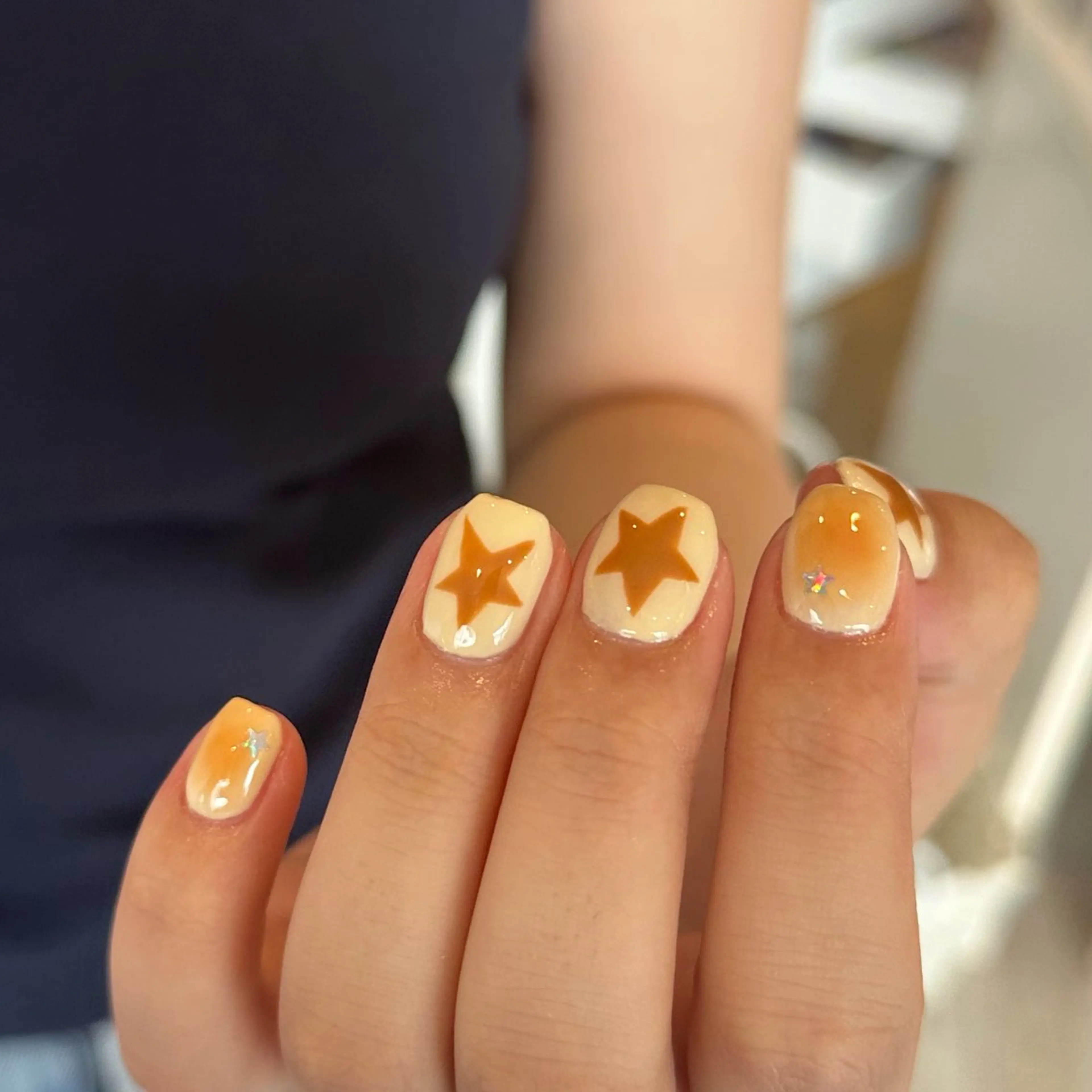 ネイル ブラウン チークネイル ハンドネイル tamaki araiのネイルデザイン