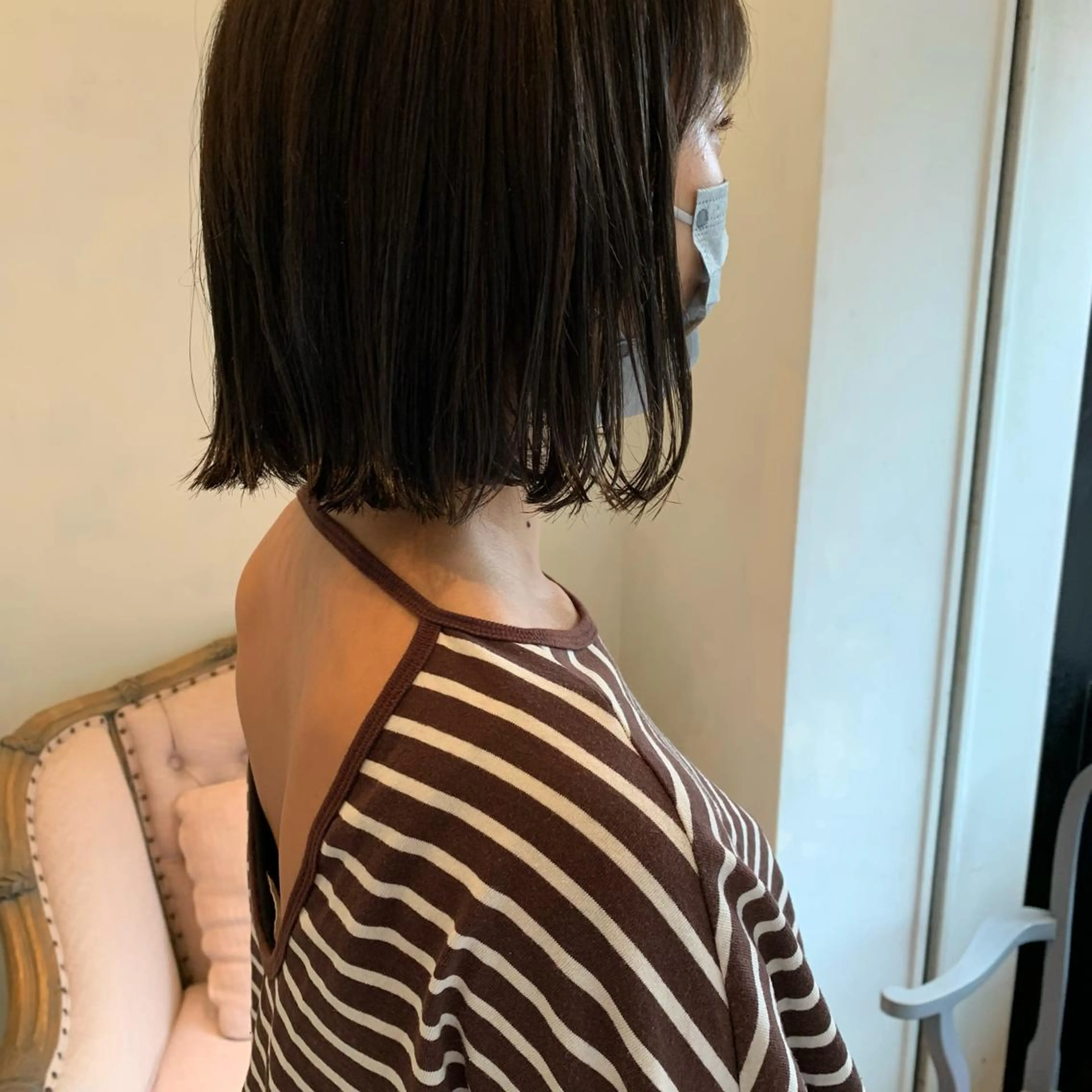 ミディアム カラー 縮毛矯正 SAKINO. ベージュカラーのヘアスタイル