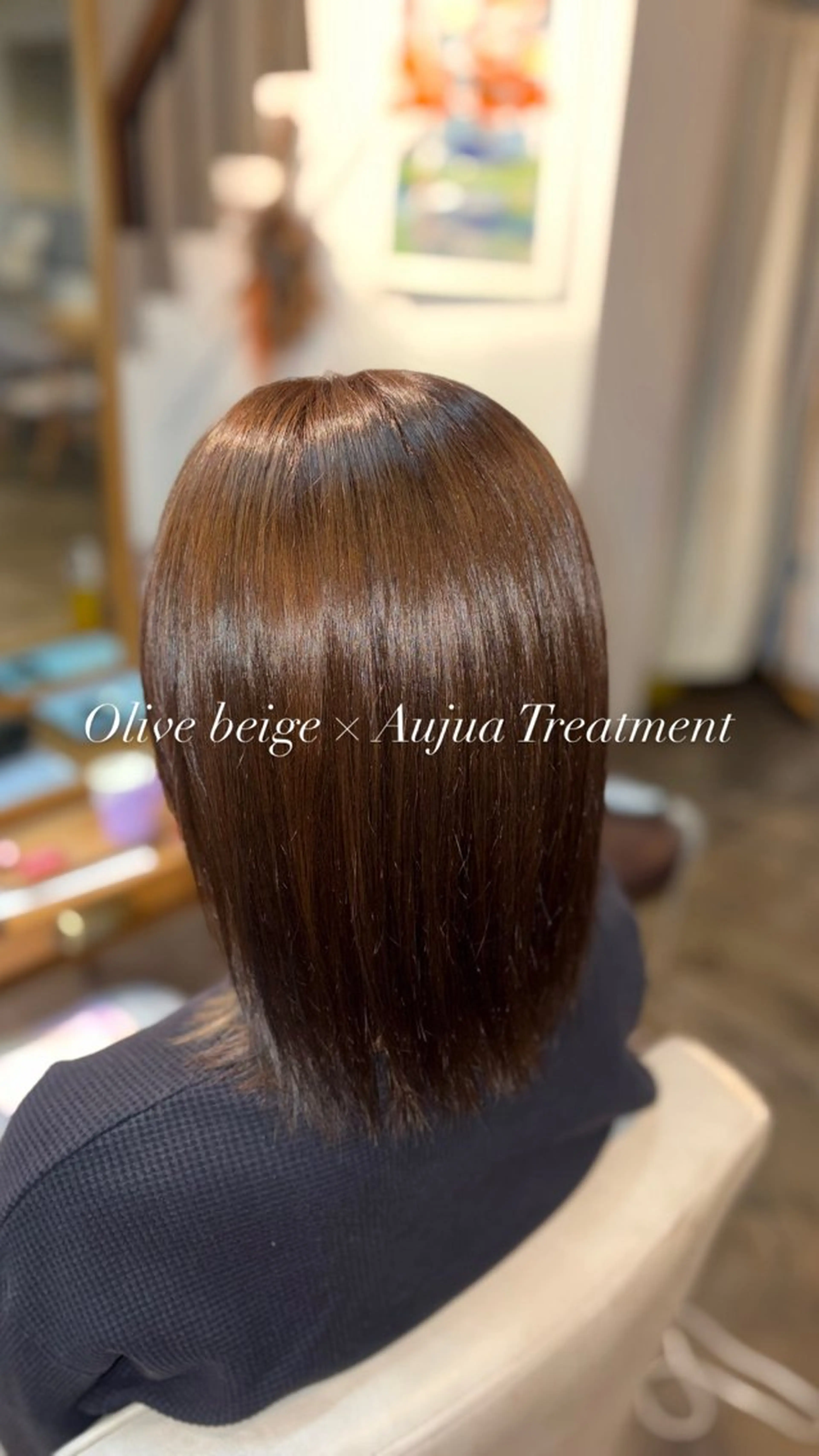 ミディアム カラー ベージュカラー ケアカラー オリーブベージュ トリートメント ヘアカラー トリートメント 🩵marina🩵 ~fan fun~のヘアスタイル