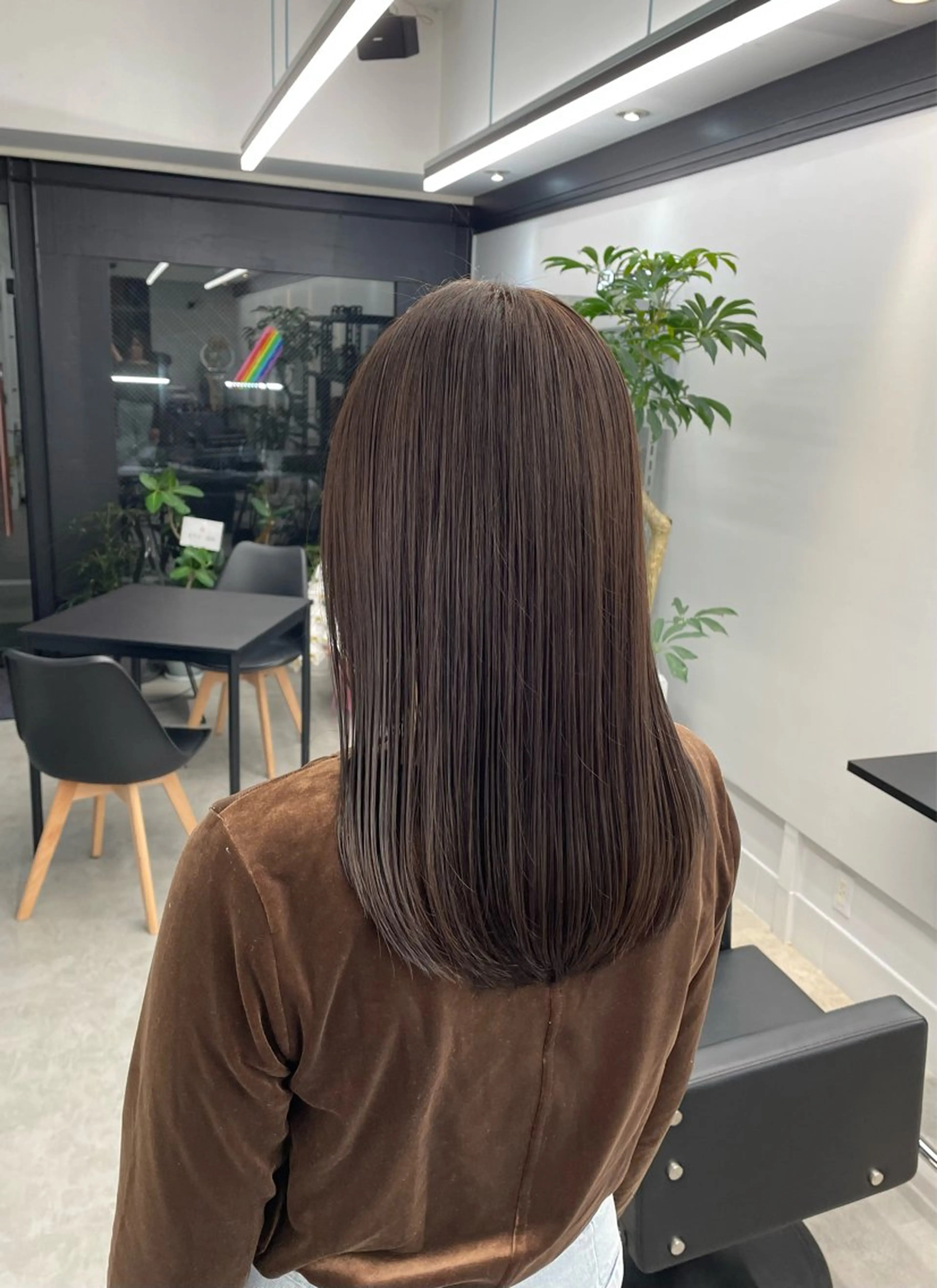 セミロング カラー アッシュ アッシュブラウン ベージュカラー ブラウンカラー オレンジ 川上拓真 ✂︎学芸大学のヘアスタイル