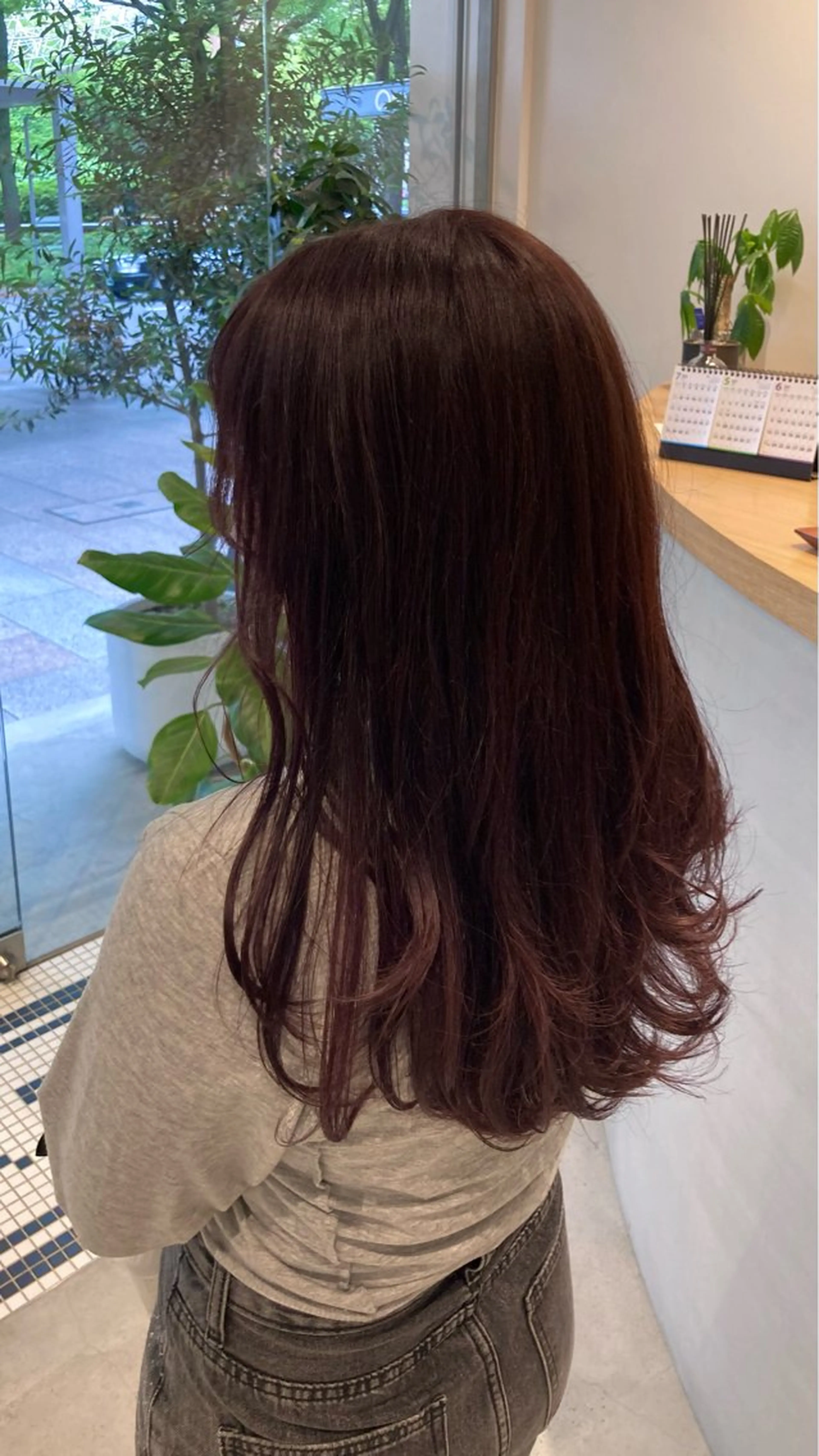 セミロング カラー ブリーチ ブリーチなしカラー 久野紗愛 【髪質改善　艶髪】のヘアスタイル