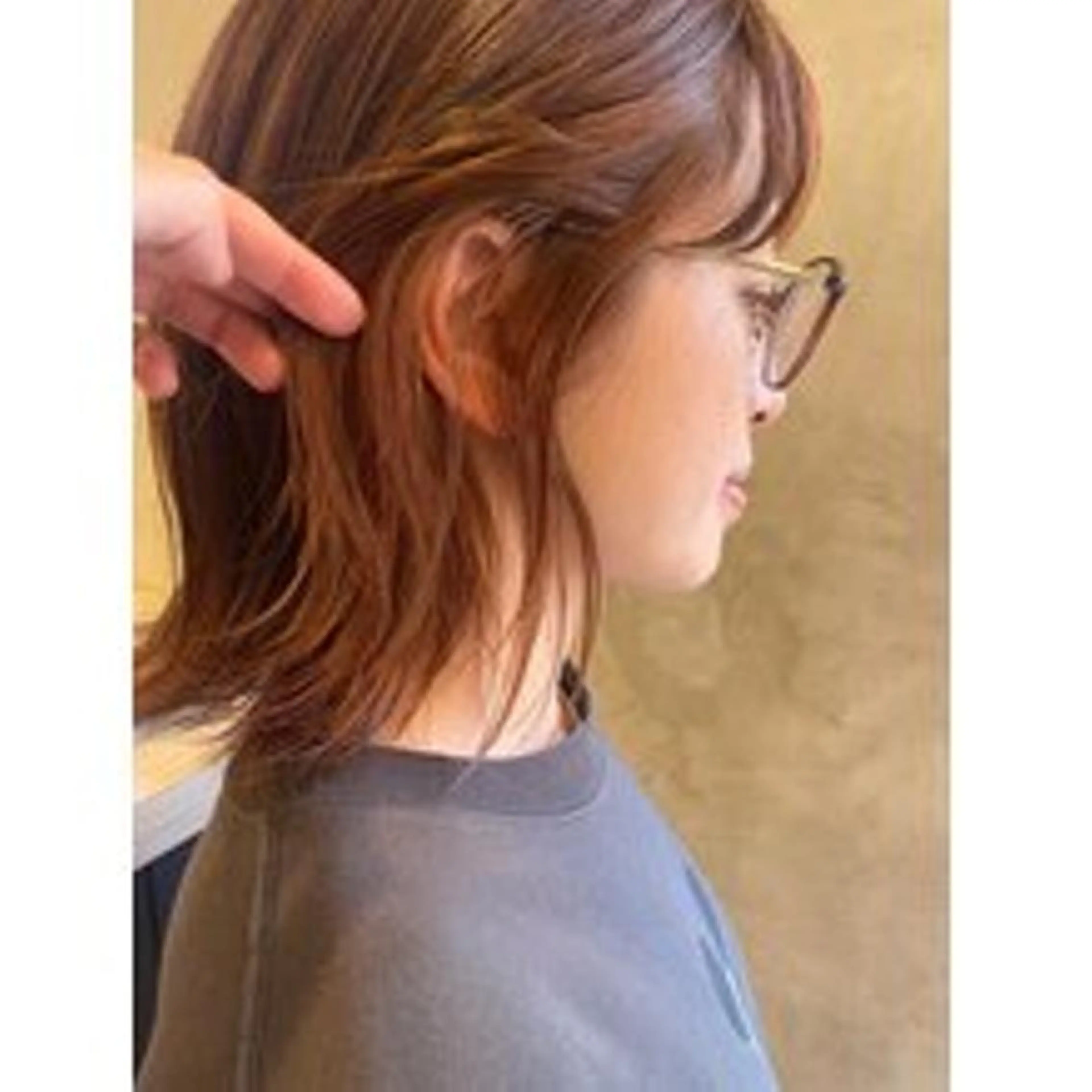 ミディアム カラー ブリーチなし透明感 カラー✨山仲絢圭のヘアスタイル