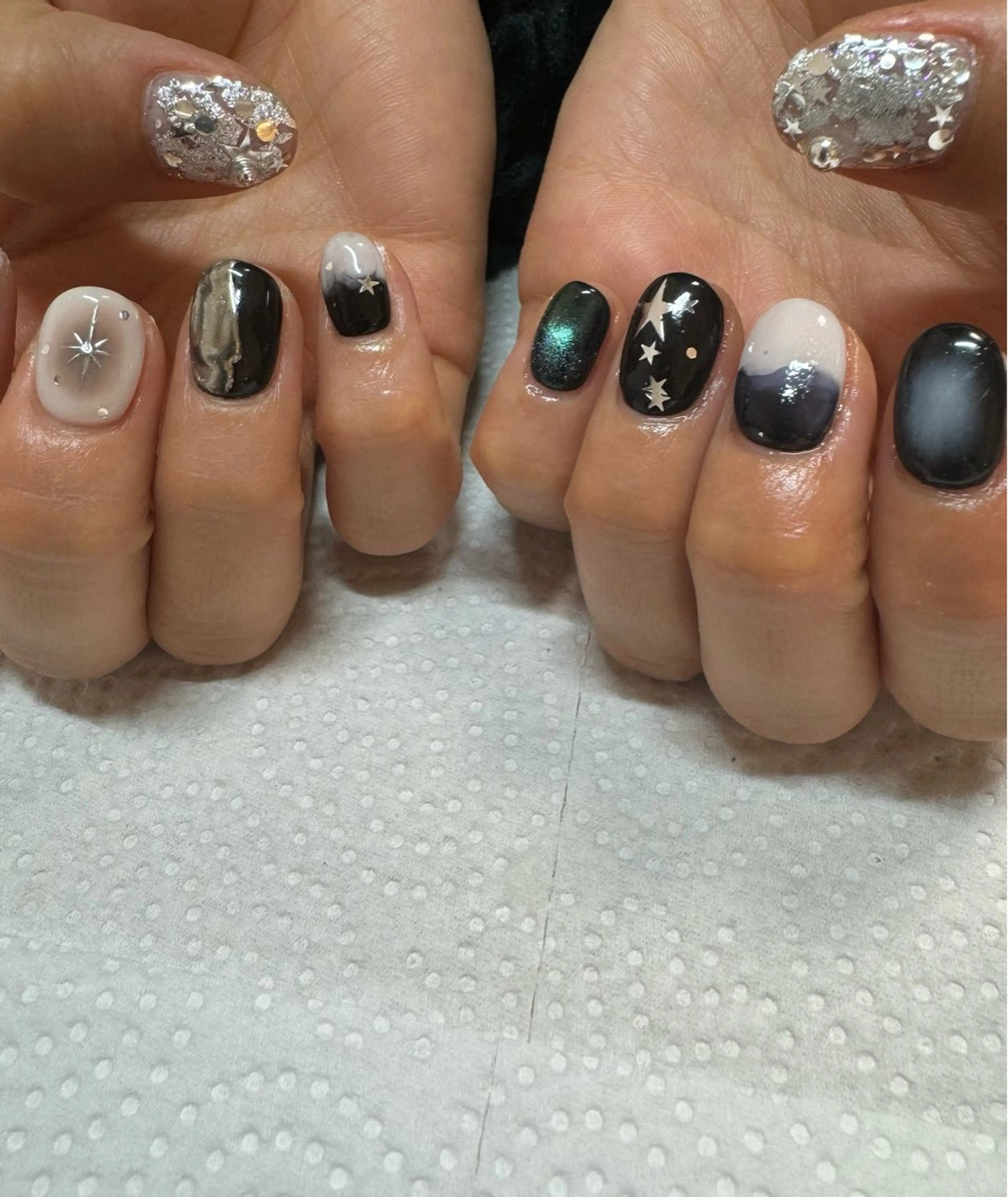 ネイル アートネイル フレンチネイル 韓国ネイル マグネットネイル 持ち込み MH_ Nailのネイルデザイン