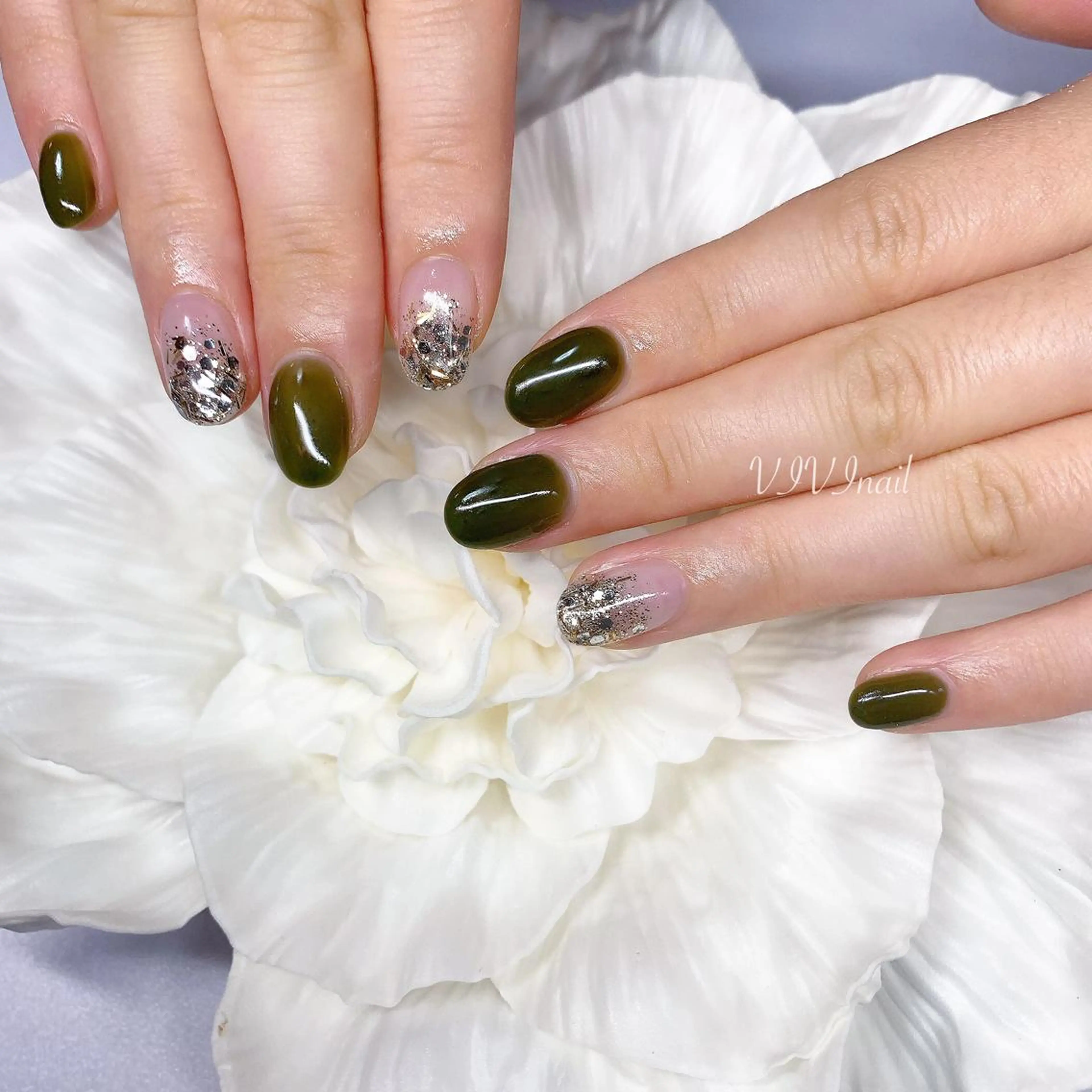 ネイル キラキラネイル シンプルネイル ハンドネイル vivi nailのネイルデザイン